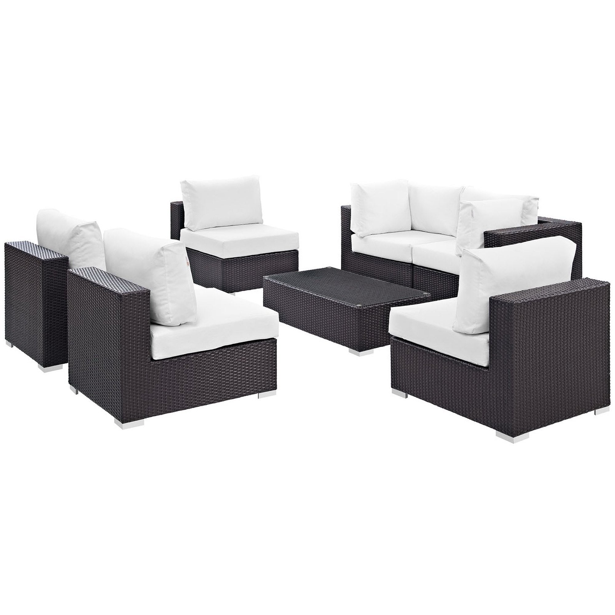 Modway Convene 7 Piece Outdoor Patio Sectional Set