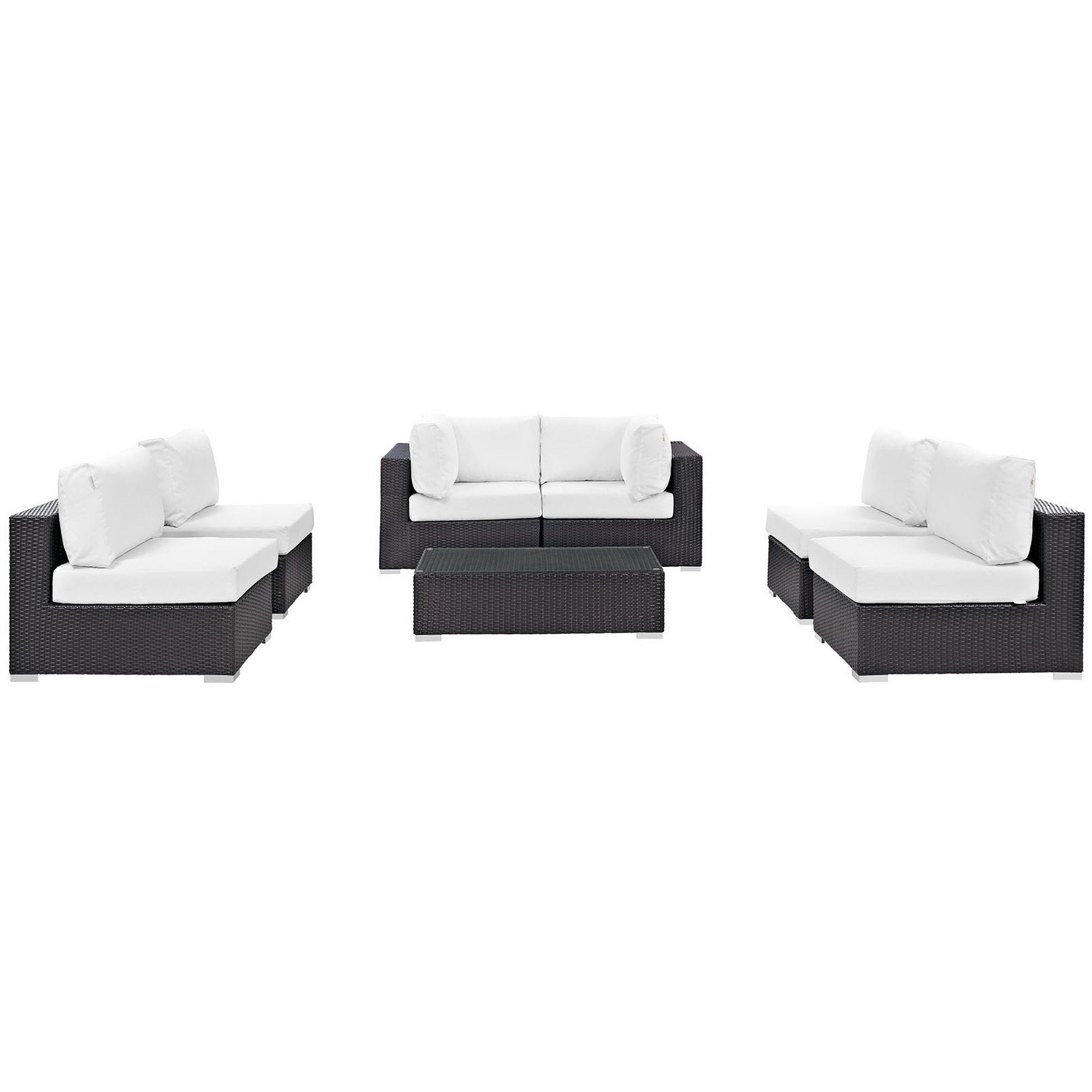 Modway Convene 7 Piece Outdoor Patio Sectional Set