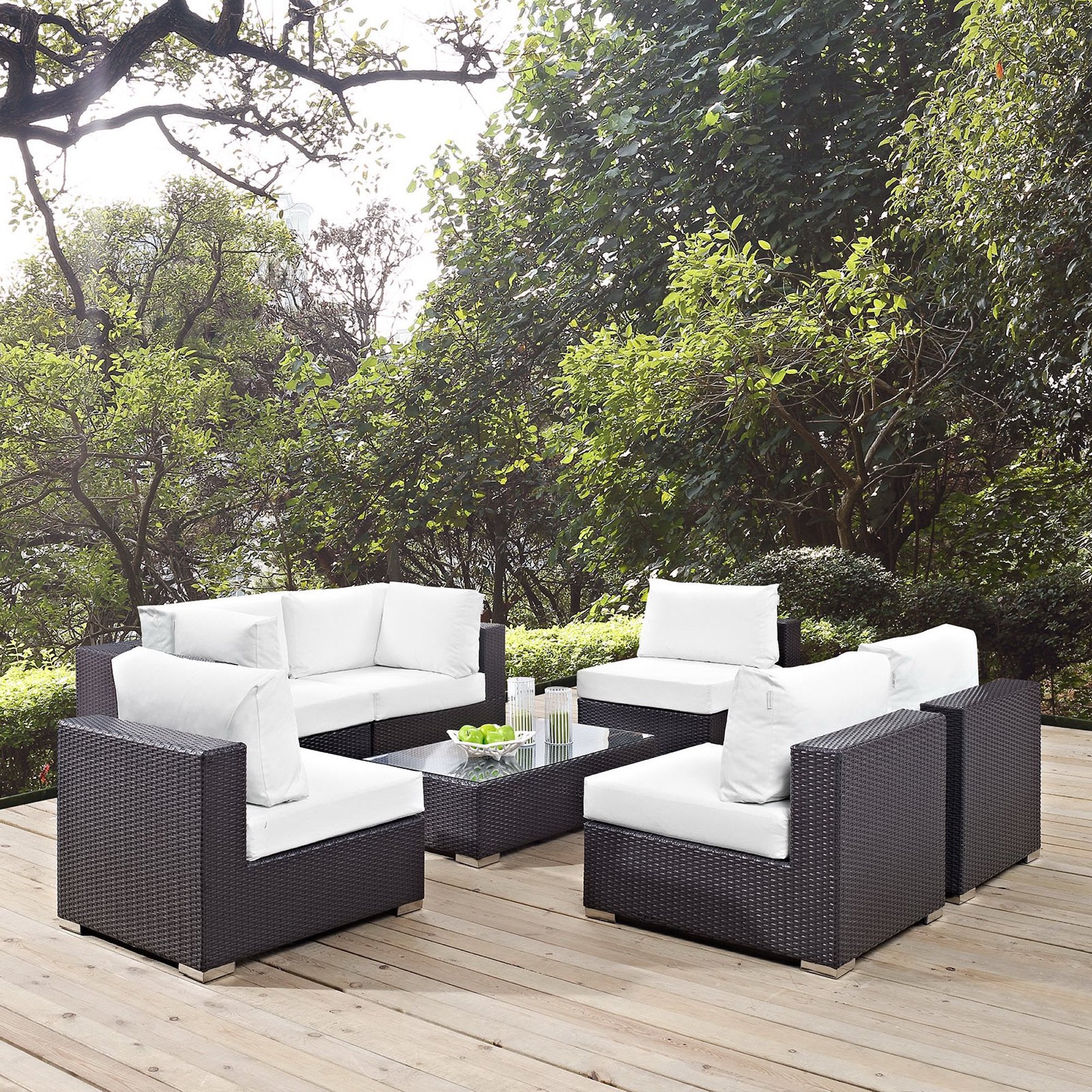 Modway Convene 7 Piece Outdoor Patio Sectional Set
