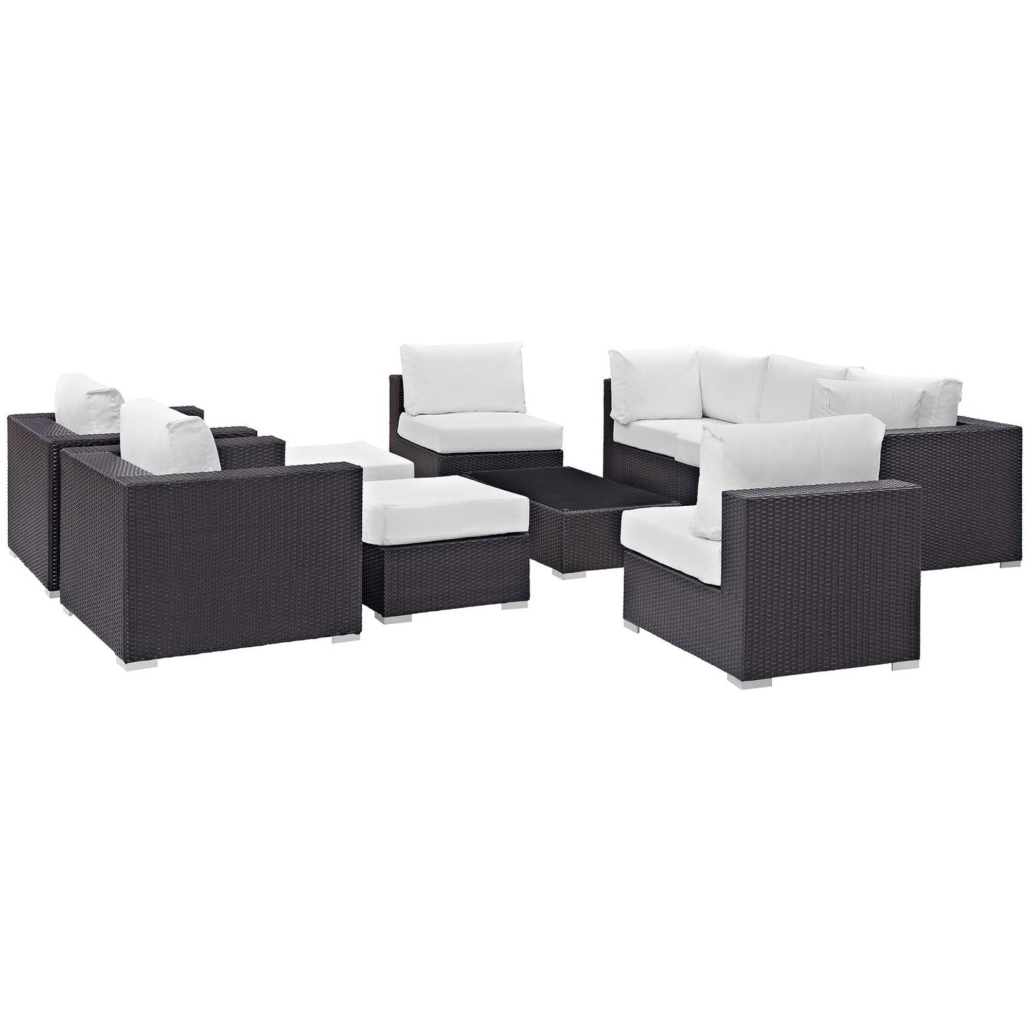 Modway Convene 10 Piece Outdoor Patio Sectional Set