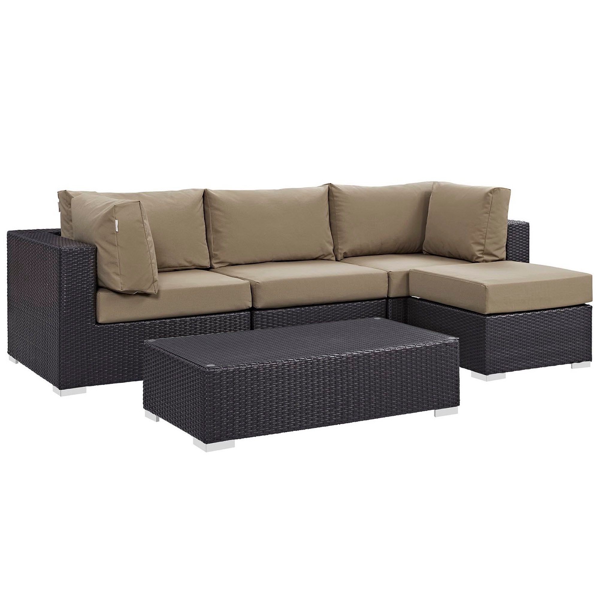 Modway Convene 5 Piece Outdoor Patio Sectional Set