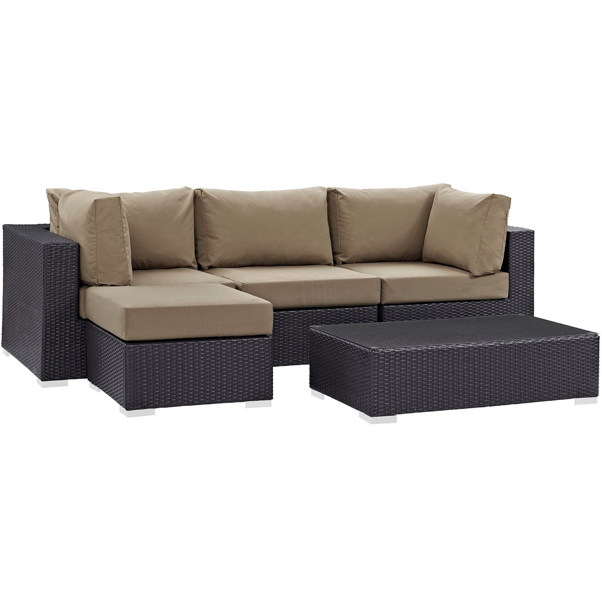 Modway Convene 5 Piece Outdoor Patio Sectional Set