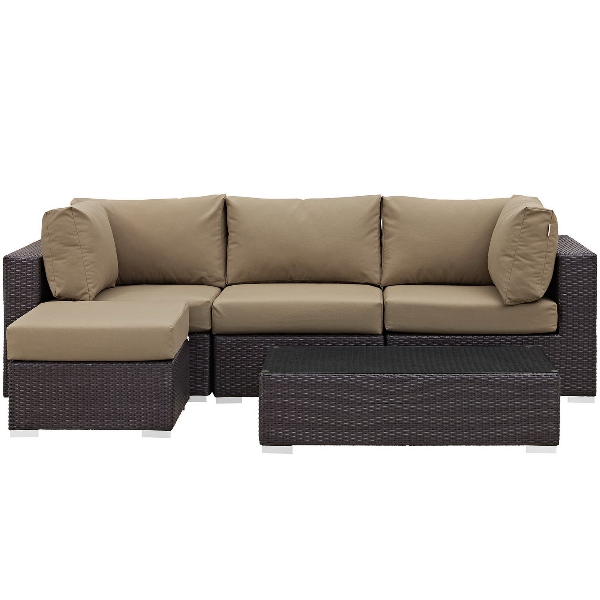 Modway Convene 5 Piece Outdoor Patio Sectional Set