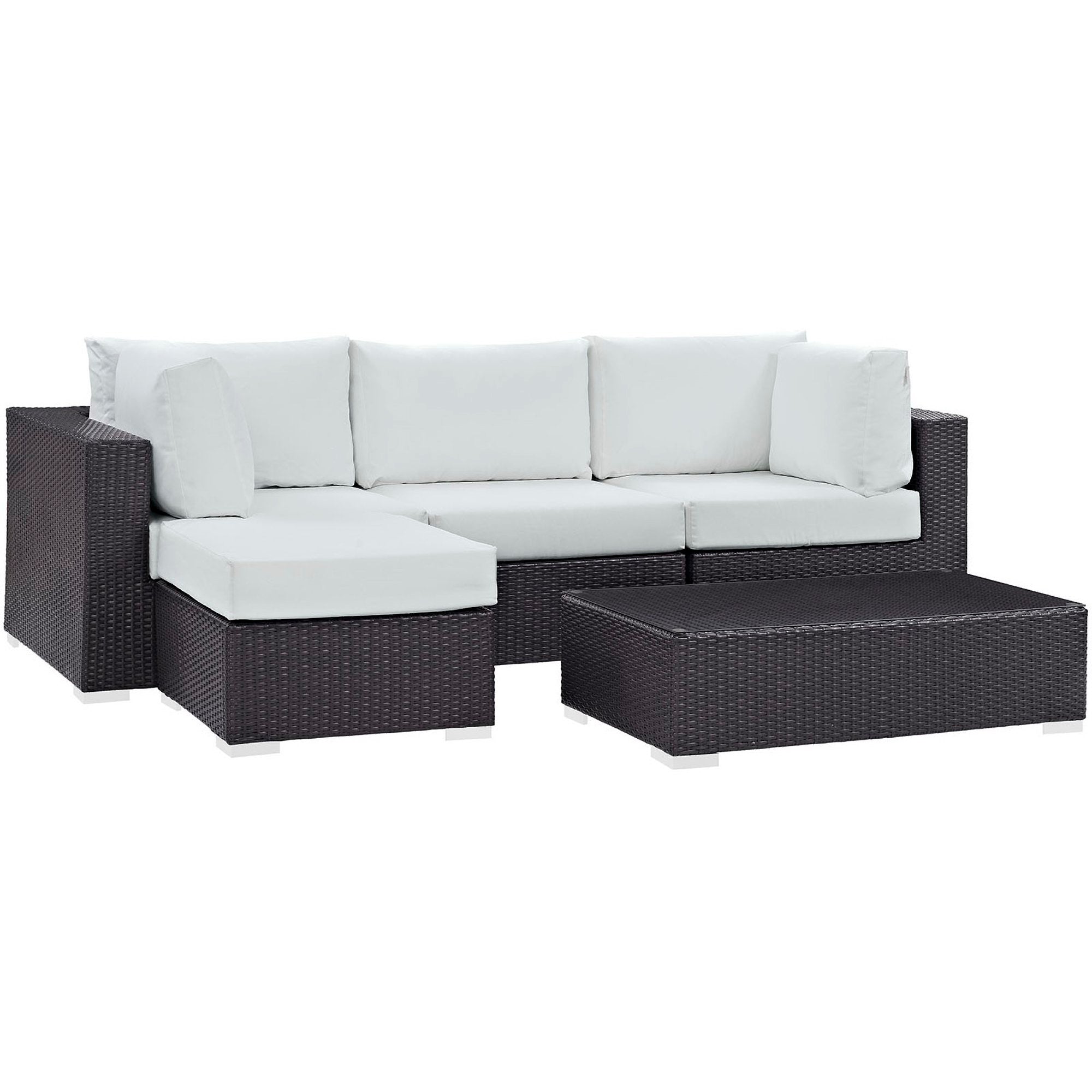 Modway Convene 5 Piece Outdoor Patio Sectional Set