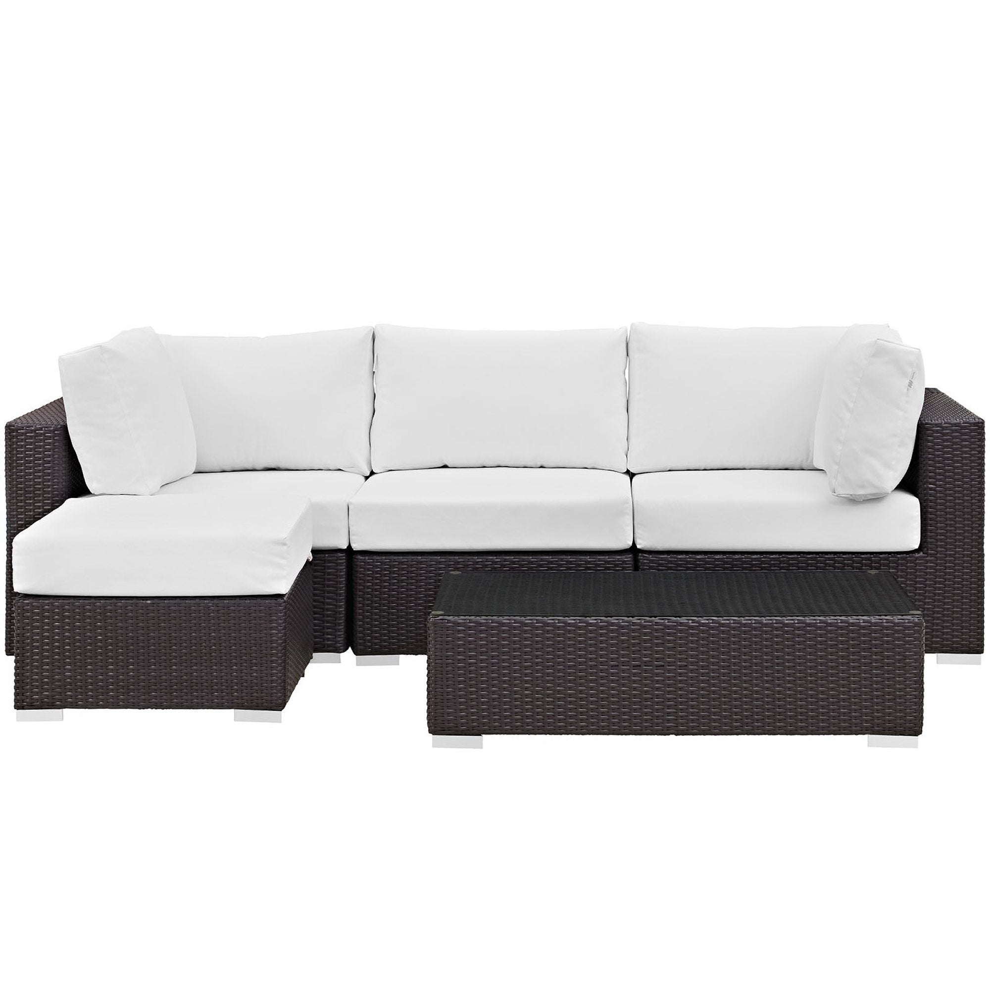 Modway Convene 5 Piece Outdoor Patio Sectional Set
