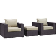 Modway Convene 3 Piece Outdoor Patio Sofa Set