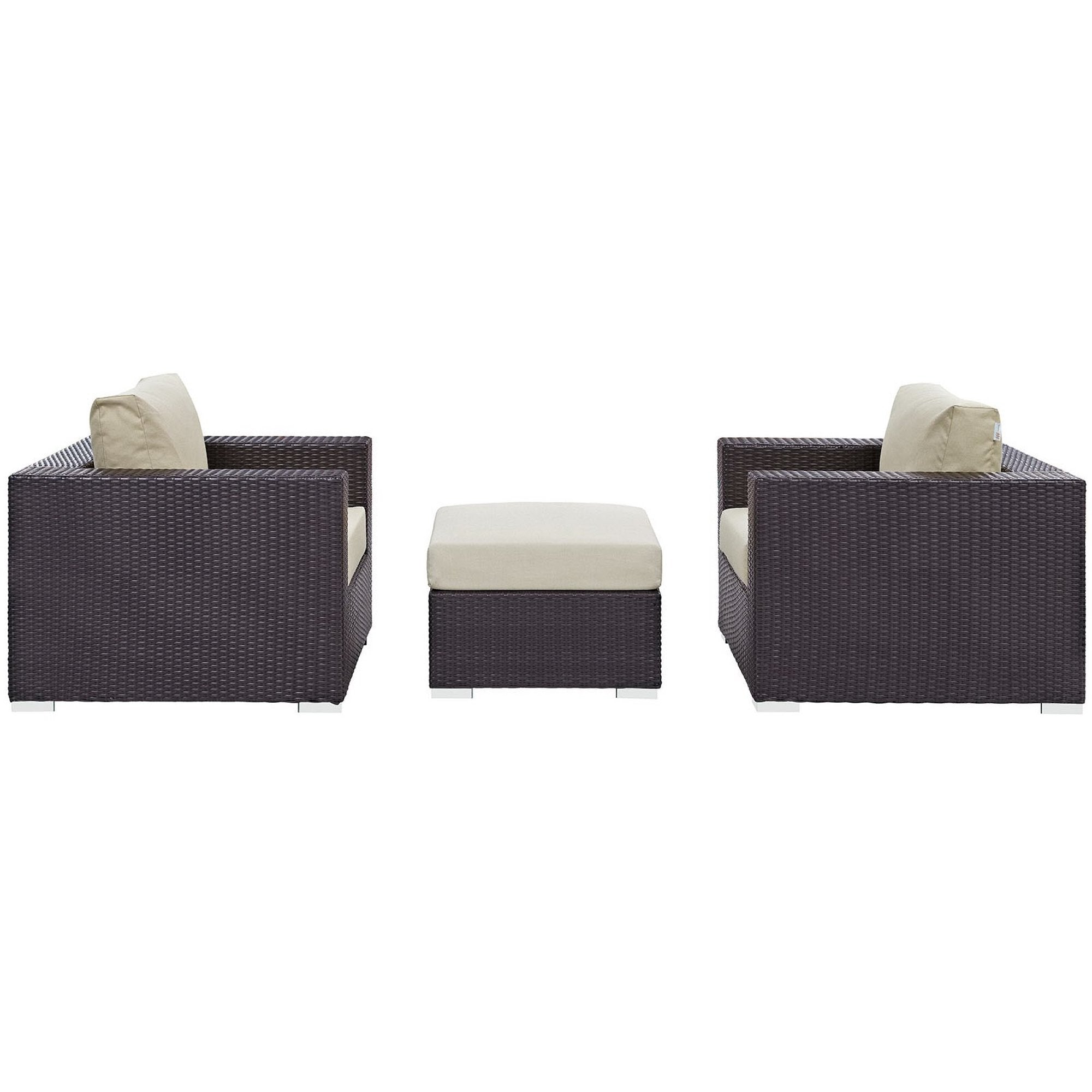 Modway Convene 3 Piece Outdoor Patio Sofa Set