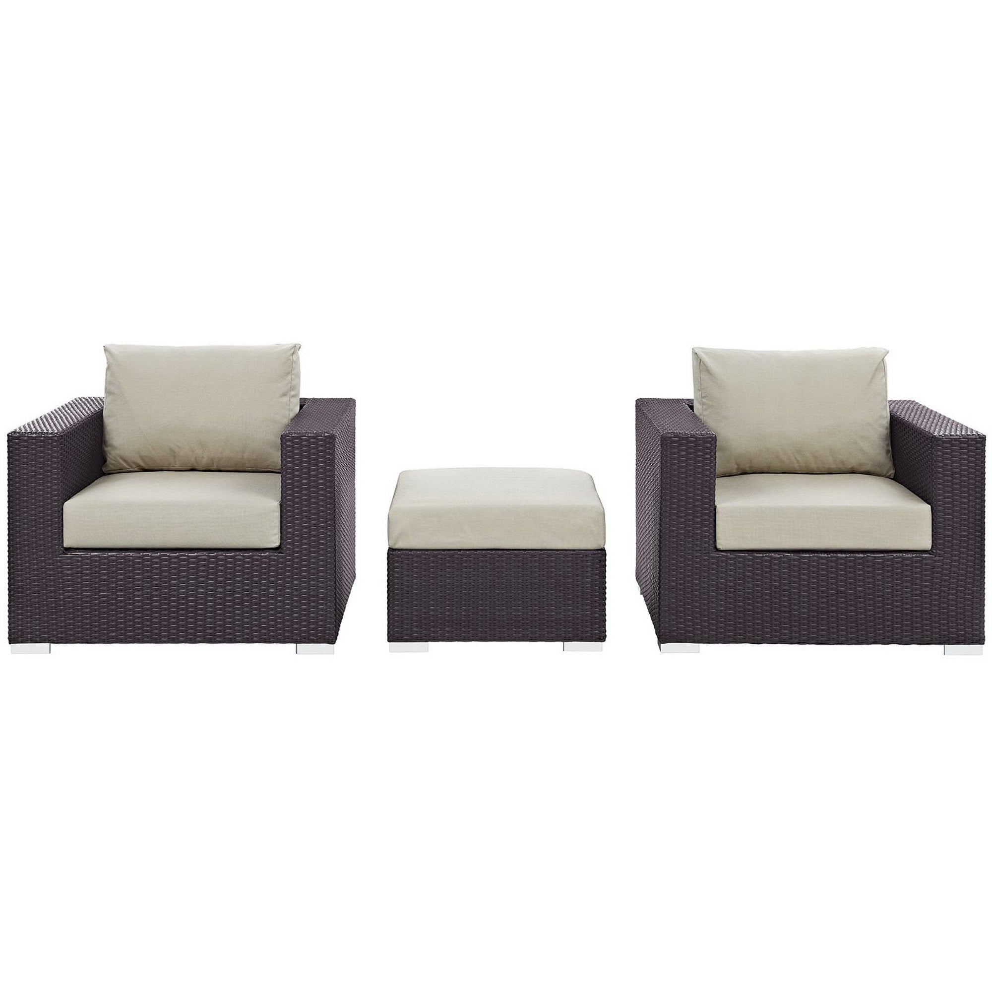 Modway Convene 3 Piece Outdoor Patio Sofa Set