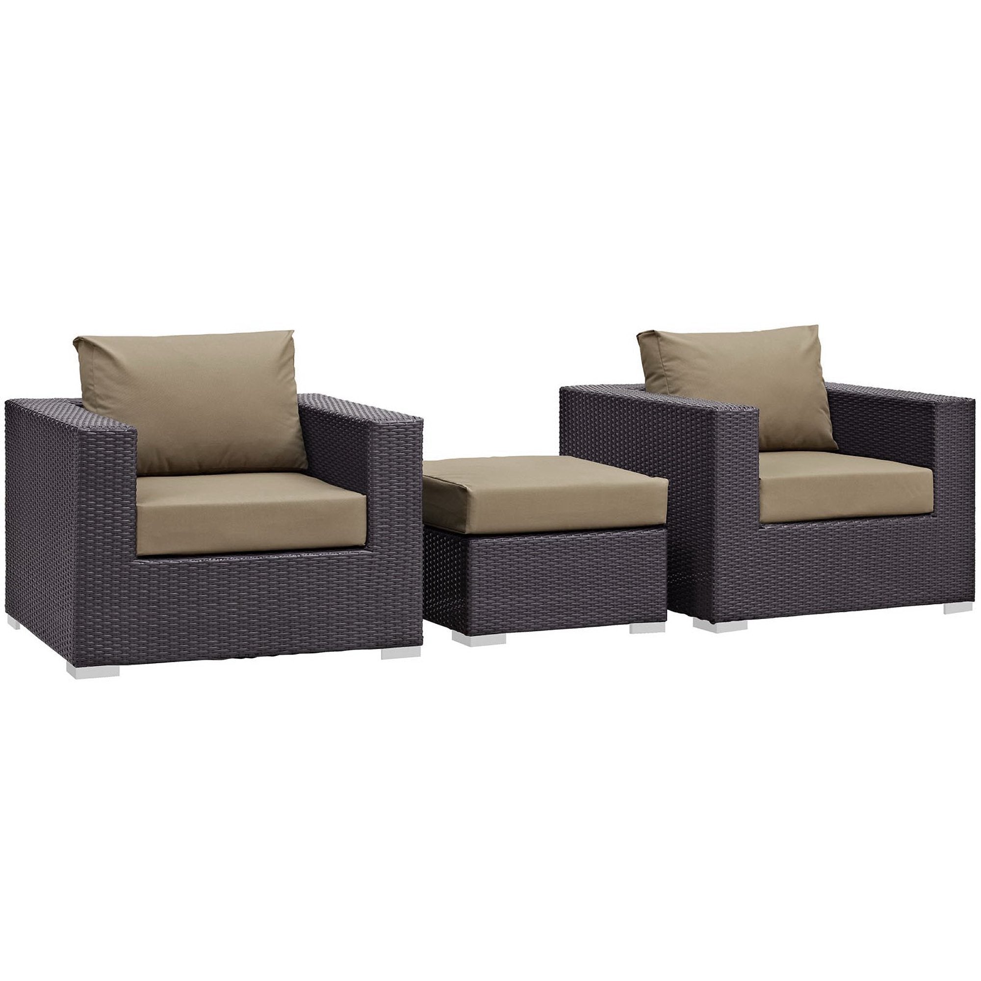 Modway Convene 3 Piece Outdoor Patio Sofa Set