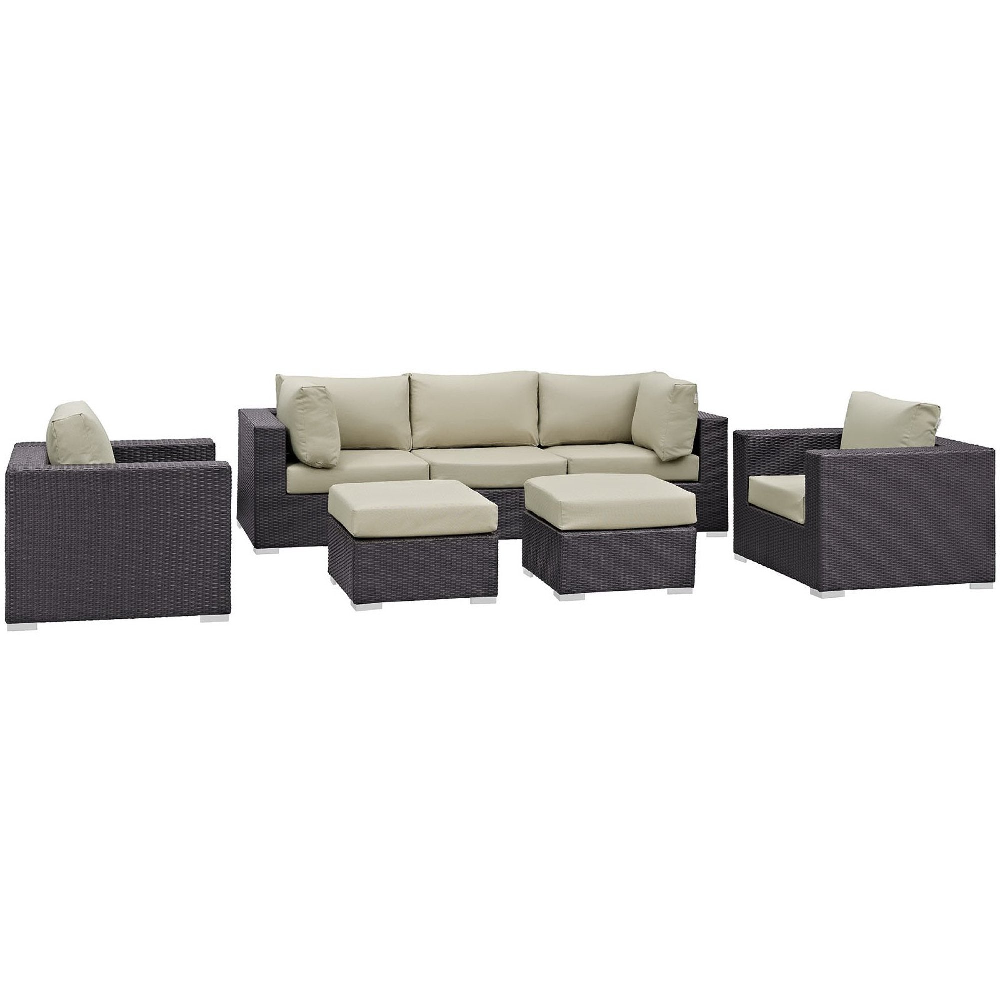 Modway Convene 7 Piece Outdoor Patio Sectional Set