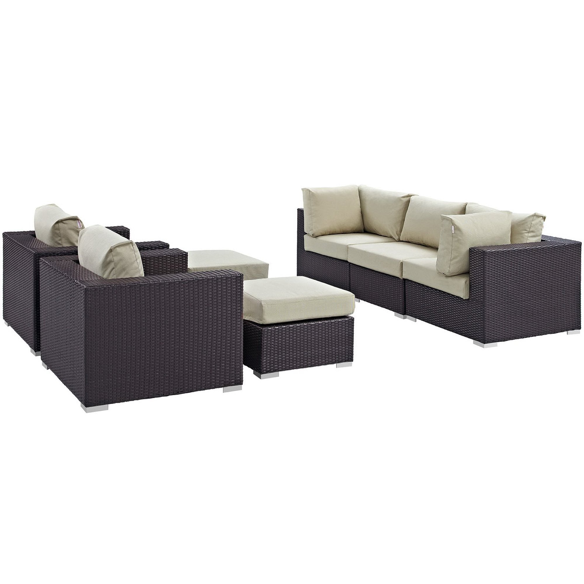 Modway Convene 7 Piece Outdoor Patio Sectional Set