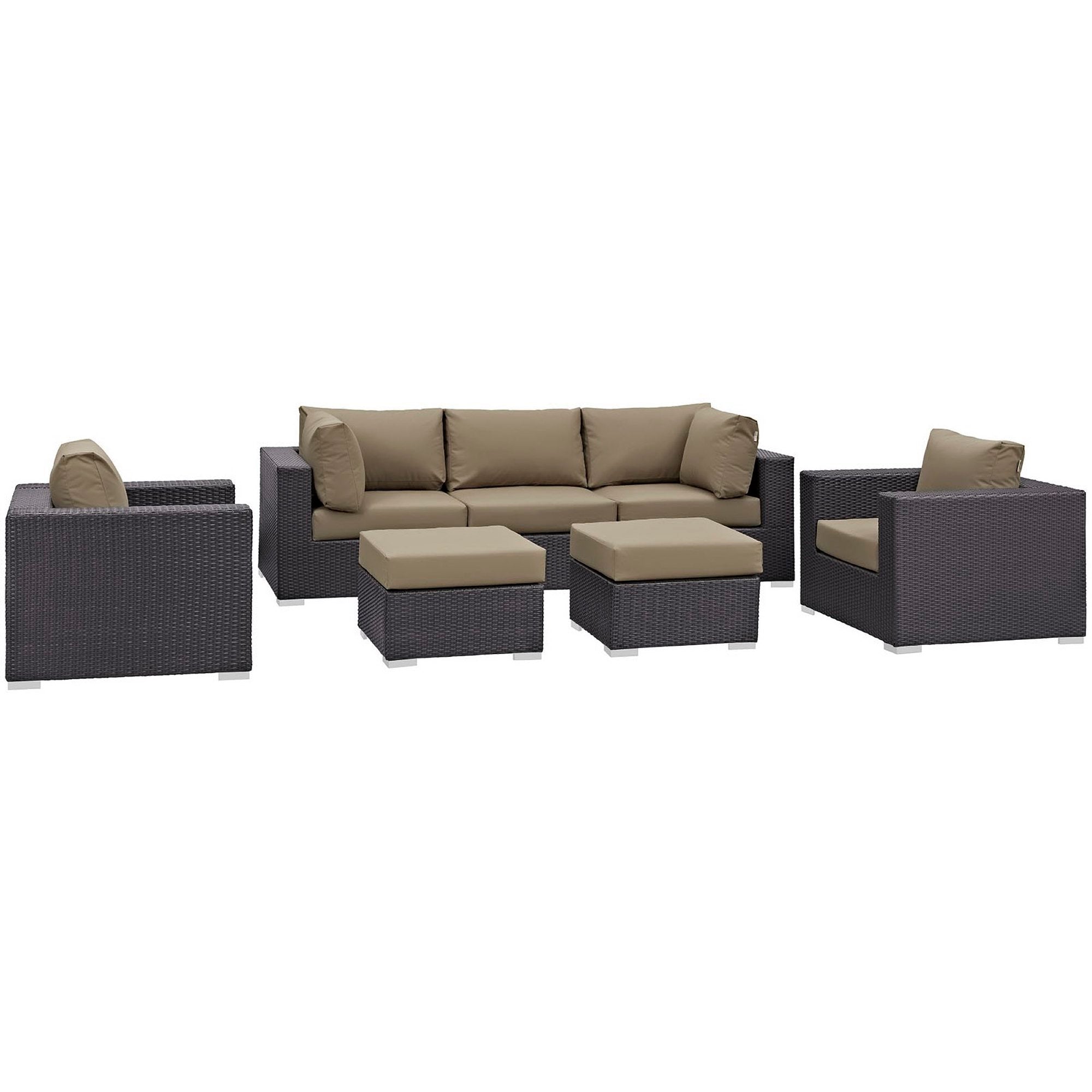 Modway Convene 7 Piece Outdoor Patio Sectional Set