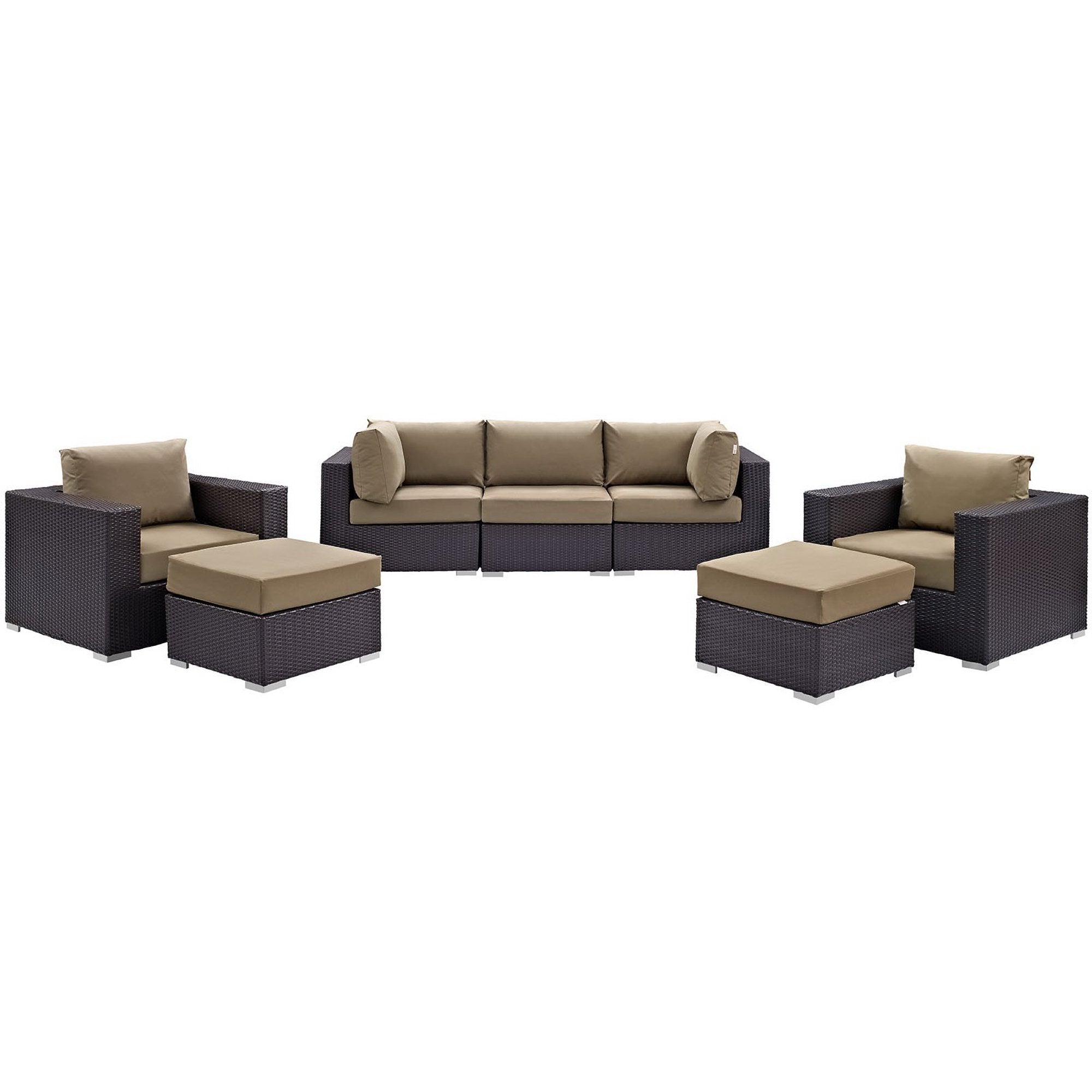 Modway Convene 7 Piece Outdoor Patio Sectional Set