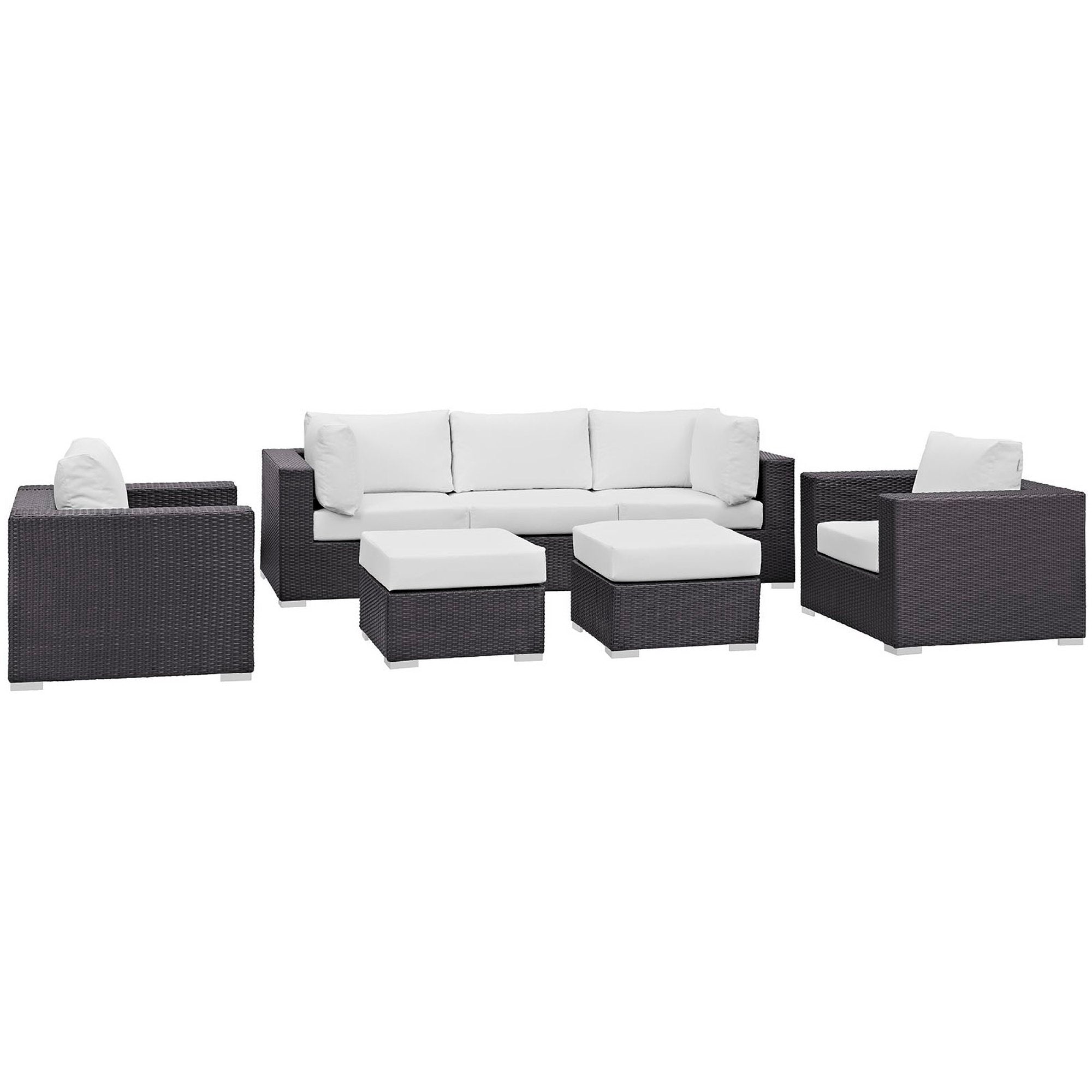 Modway Convene 7 Piece Outdoor Patio Sectional Set