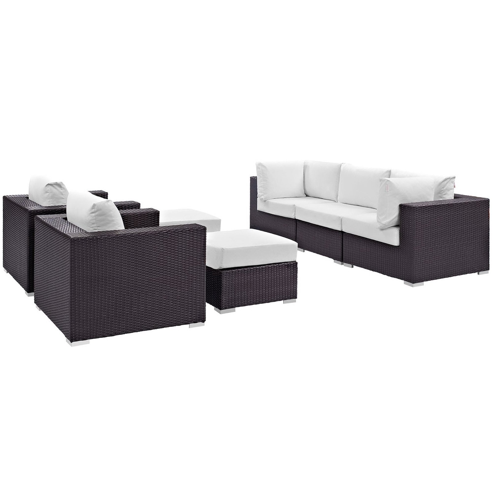Modway Convene 7 Piece Outdoor Patio Sectional Set