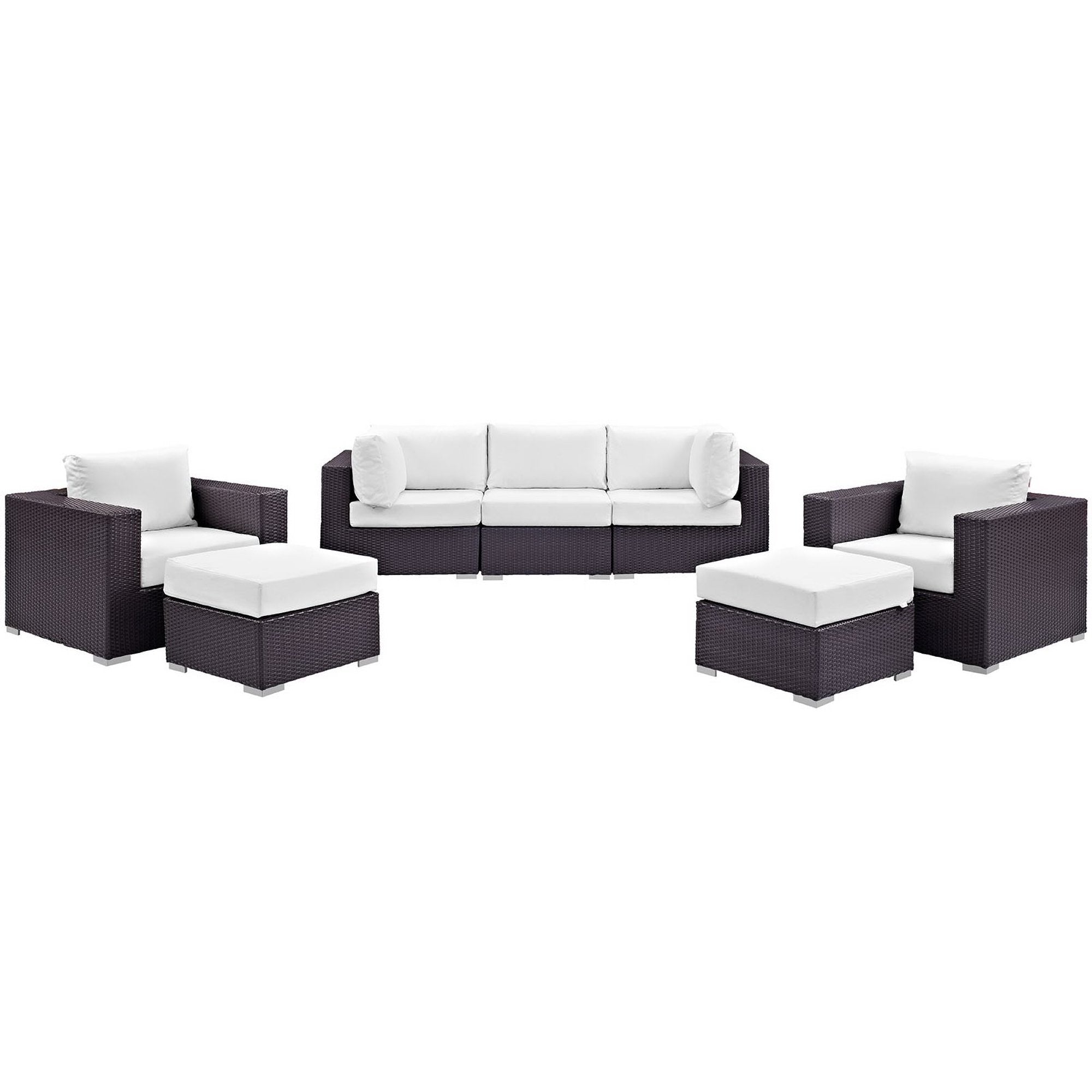 Modway Convene 7 Piece Outdoor Patio Sectional Set