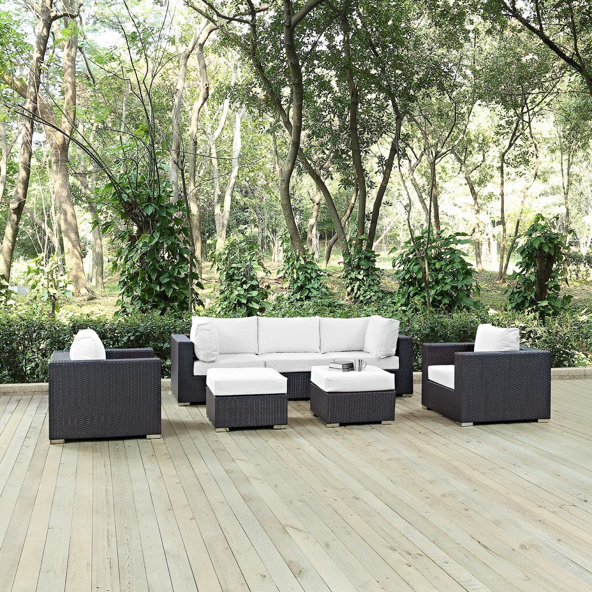 Modway Convene 7 Piece Outdoor Patio Sectional Set