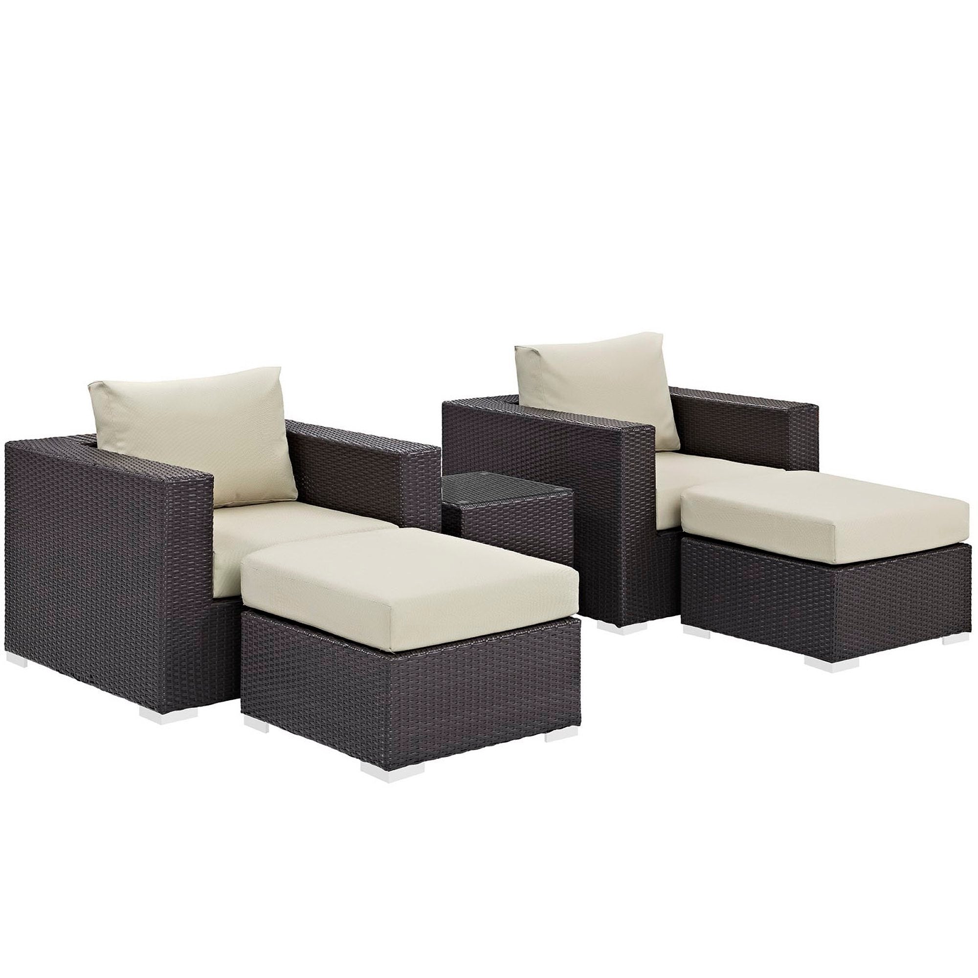 Modway Convene 5 Piece Outdoor Patio Sectional Set
