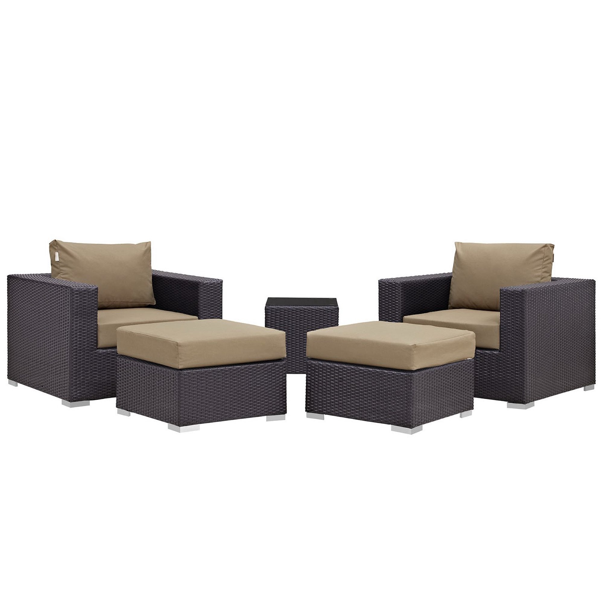 Modway Convene 5 Piece Outdoor Patio Sectional Set