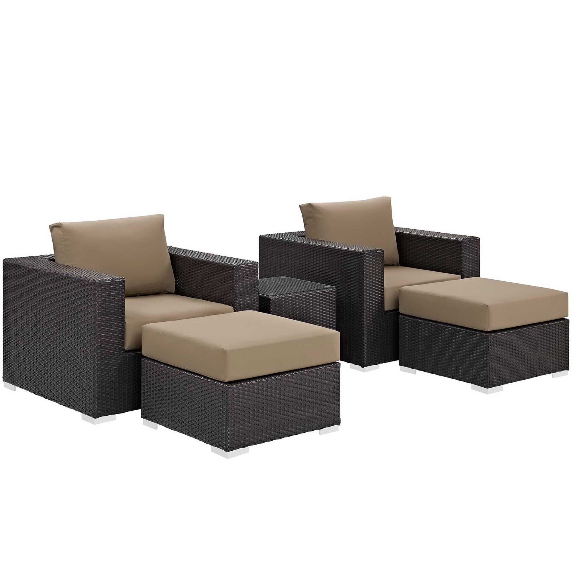Modway Convene 5 Piece Outdoor Patio Sectional Set