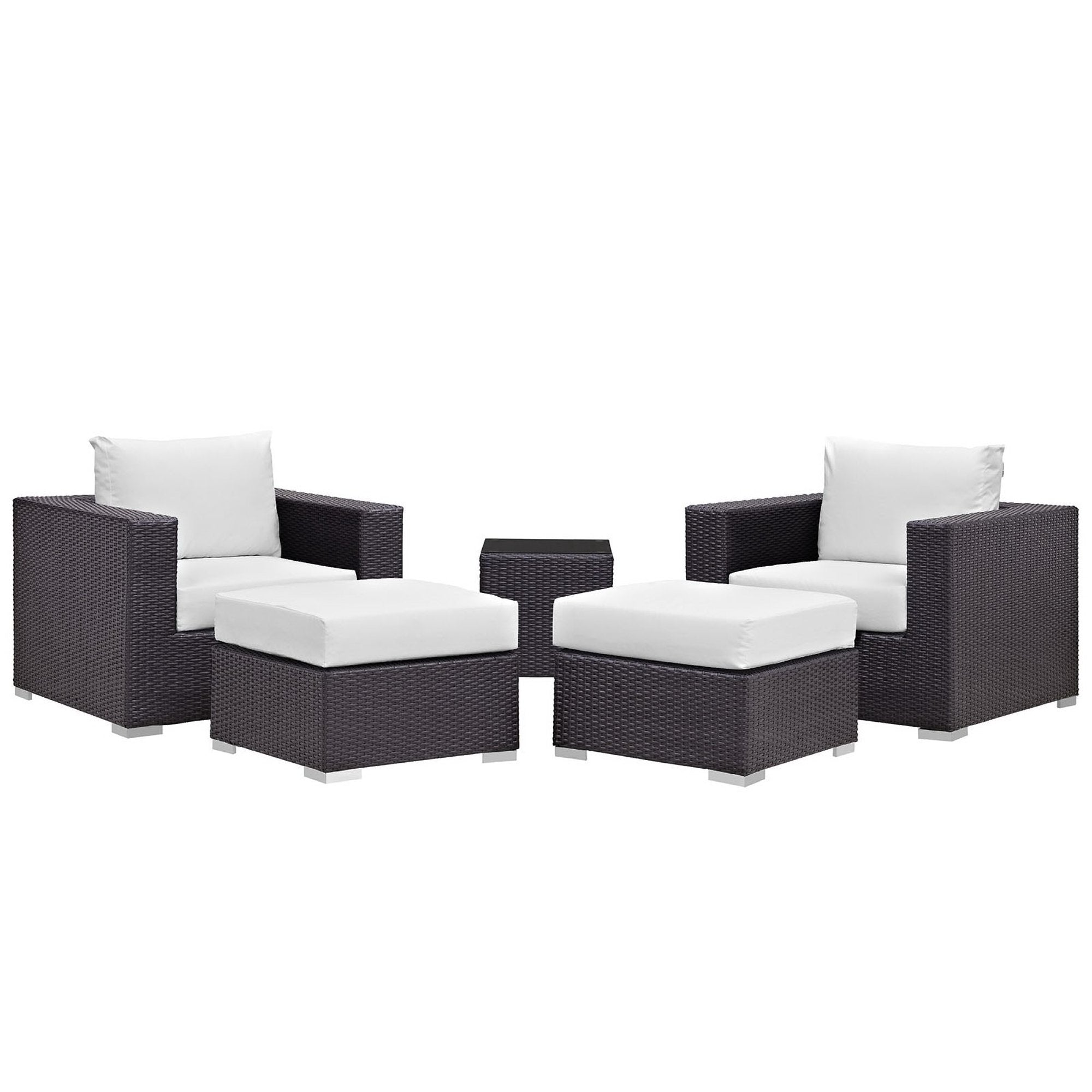 Modway Convene 5 Piece Outdoor Patio Sectional Set
