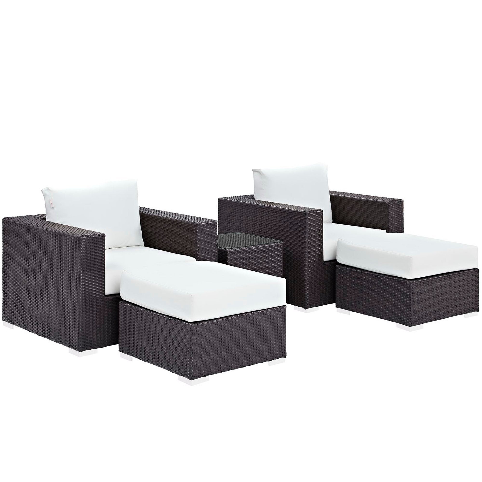 Modway Convene 5 Piece Outdoor Patio Sectional Set