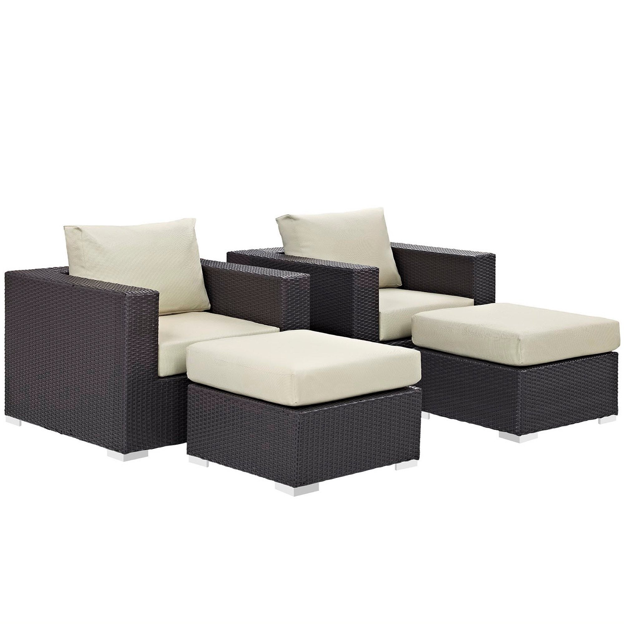 Modway Convene 4 Piece Outdoor Patio Sectional Set