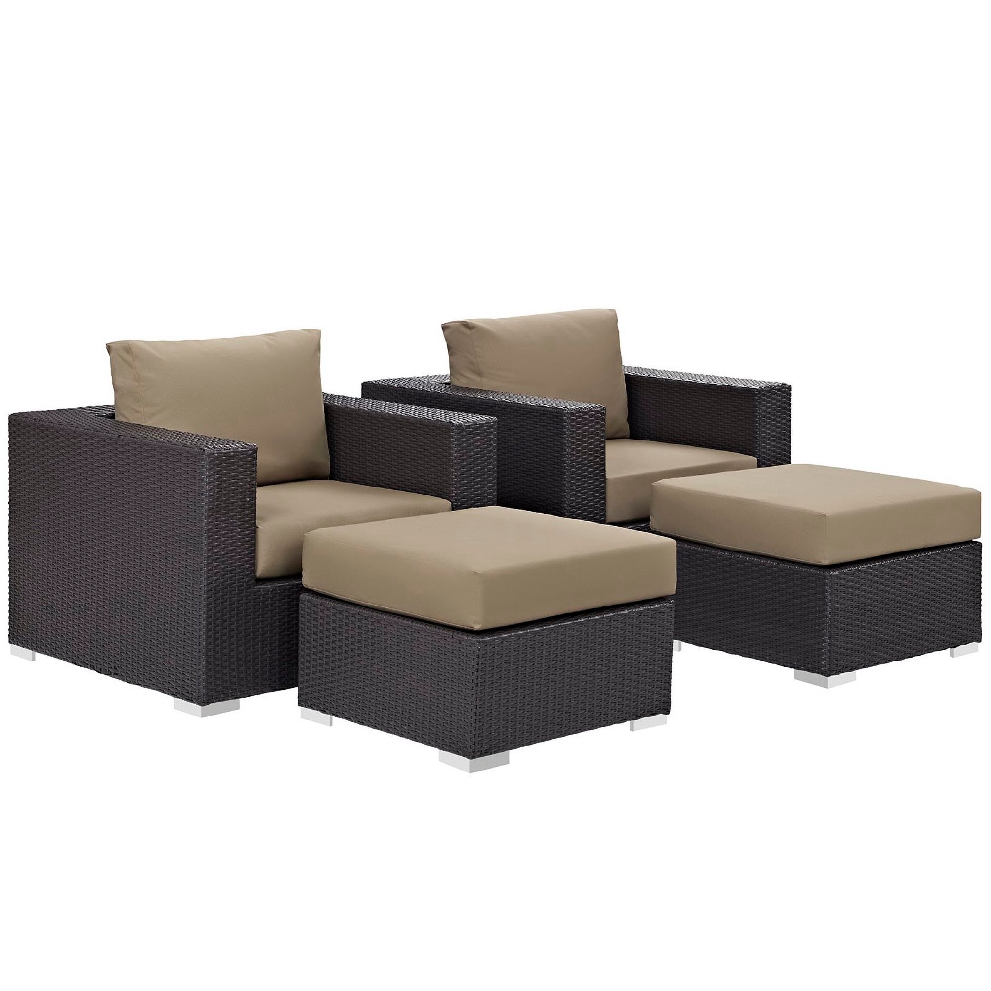 Modway Convene 4 Piece Outdoor Patio Sectional Set