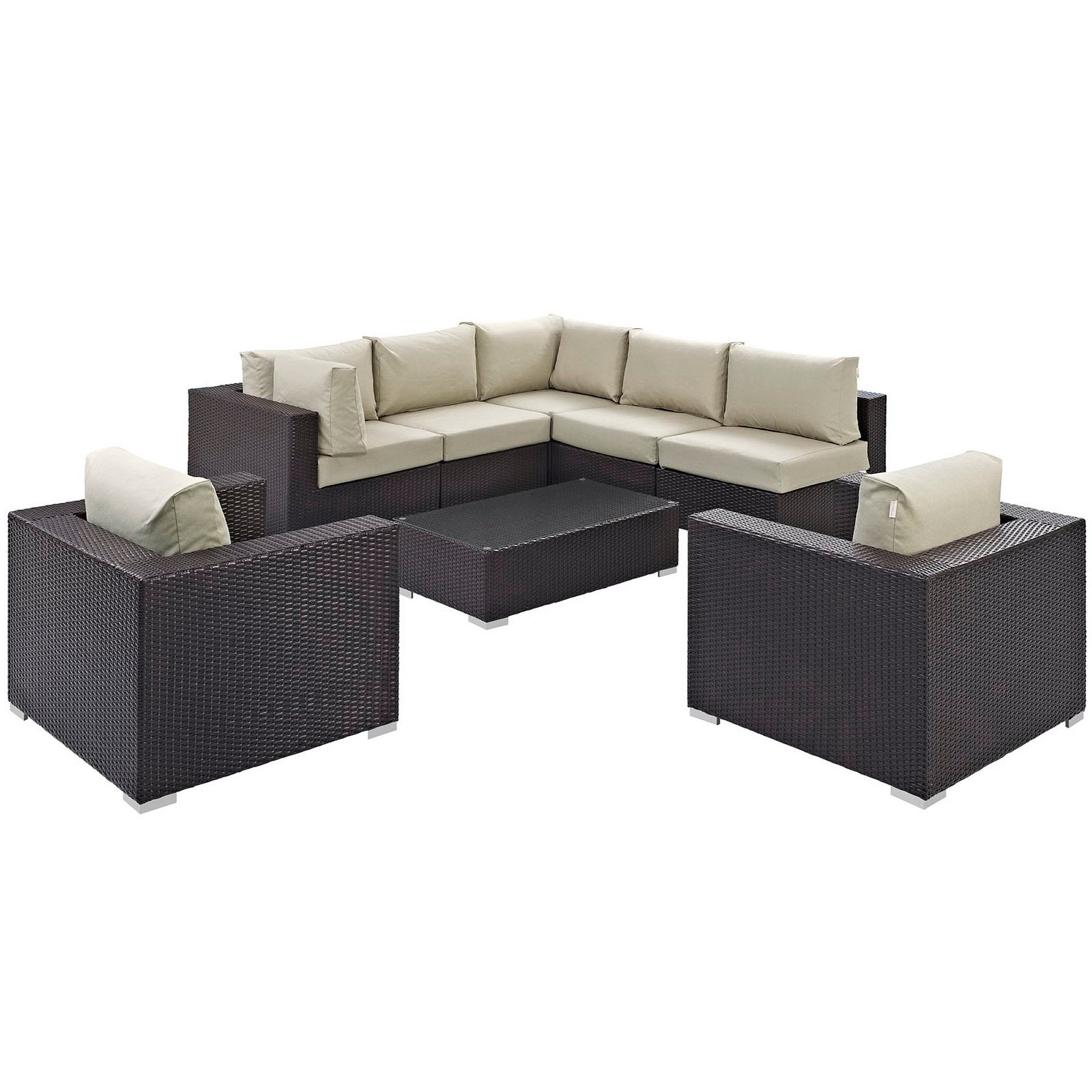 Modway Convene 8 Piece Outdoor Patio Sectional Set