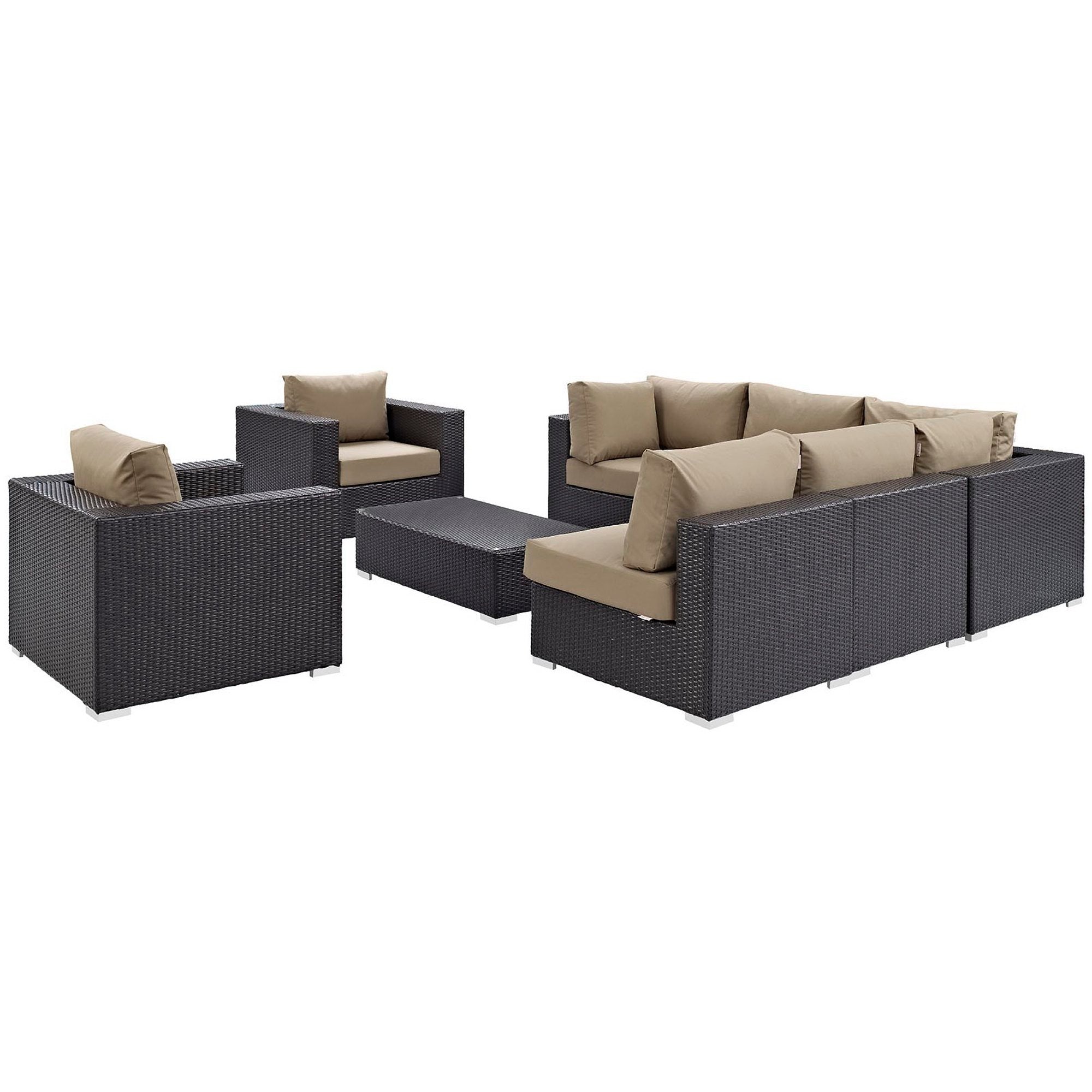 Modway Convene 8 Piece Outdoor Patio Sectional Set