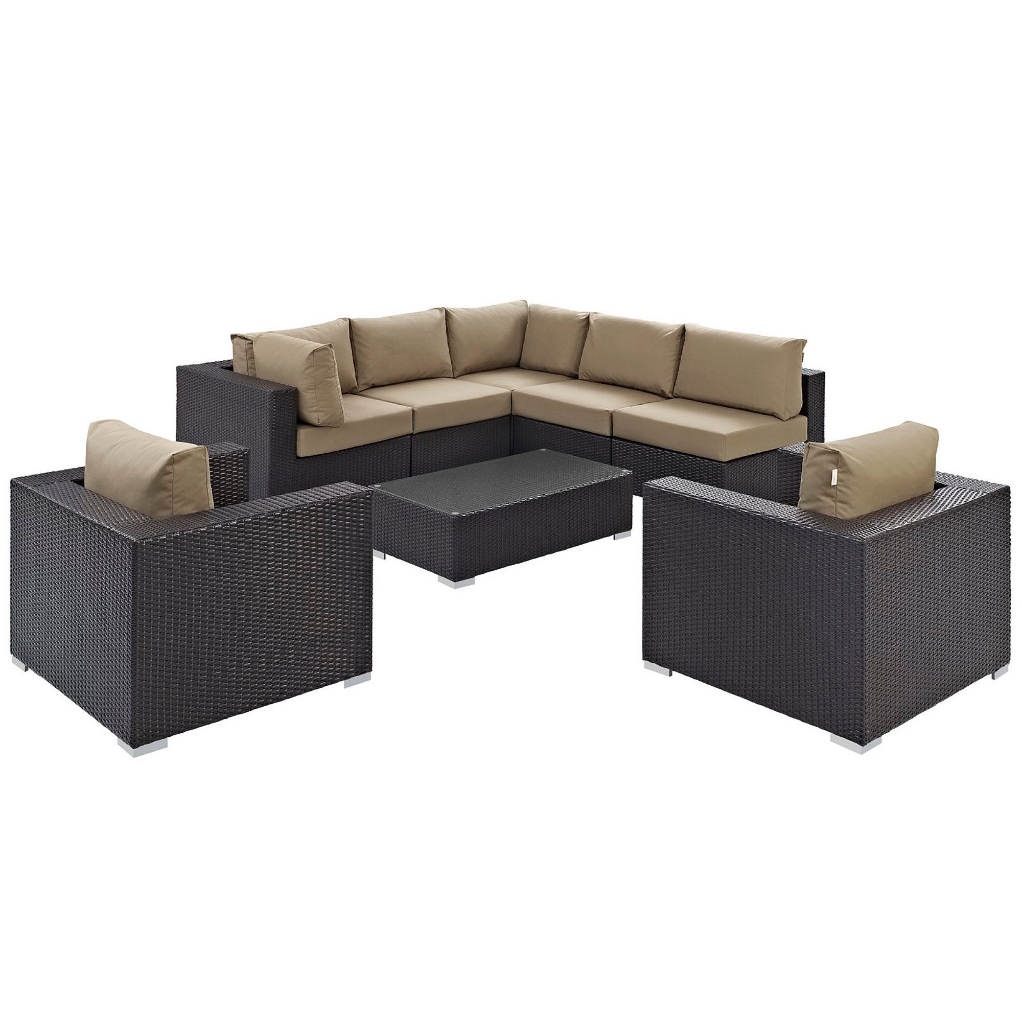 Modway Convene 8 Piece Outdoor Patio Sectional Set