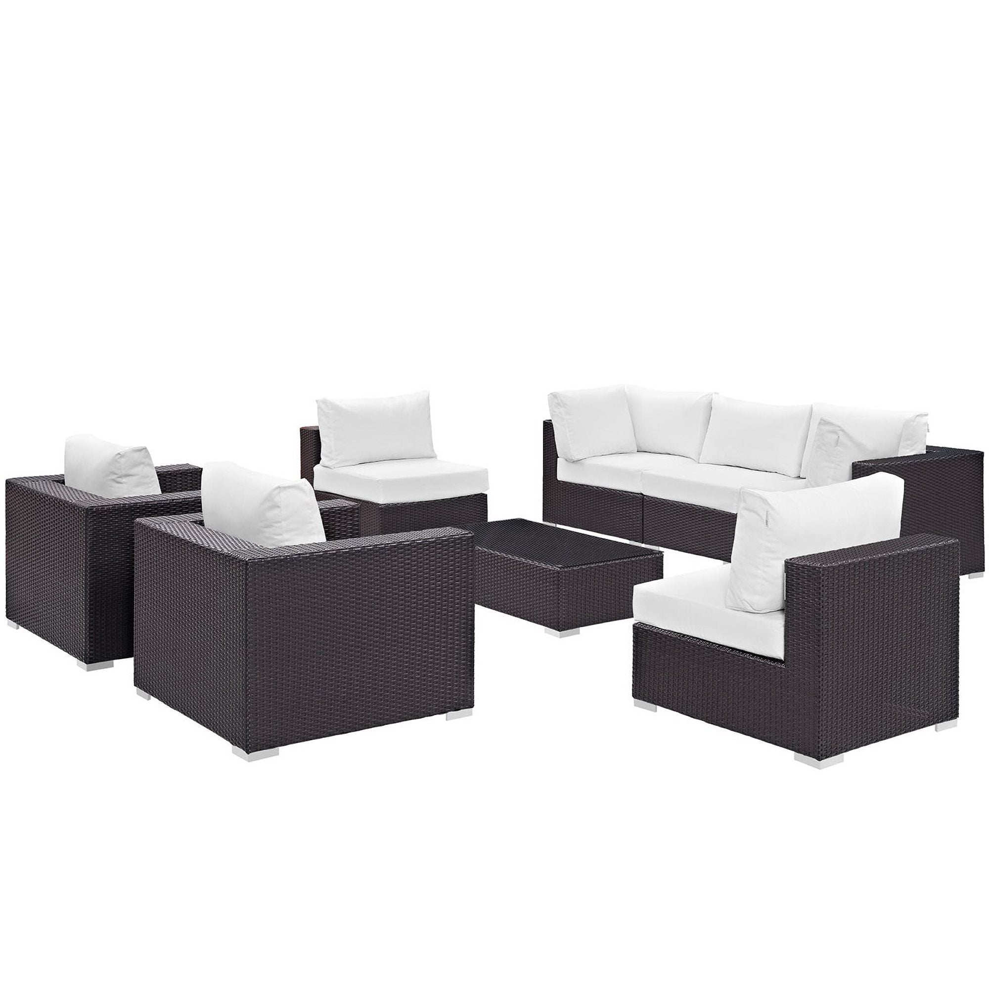 Modway Convene 8 Piece Outdoor Patio Sectional Set