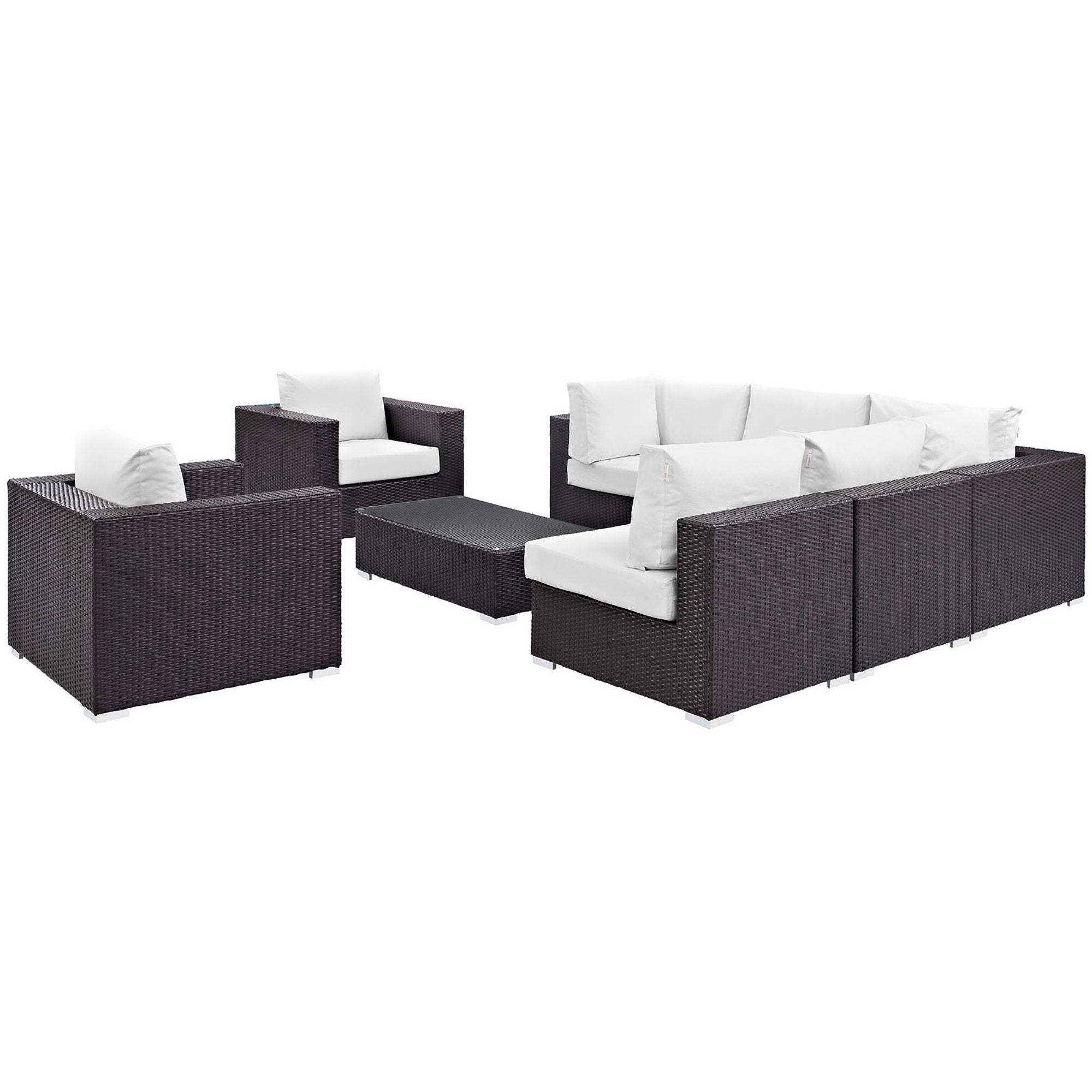 Modway Convene 8 Piece Outdoor Patio Sectional Set