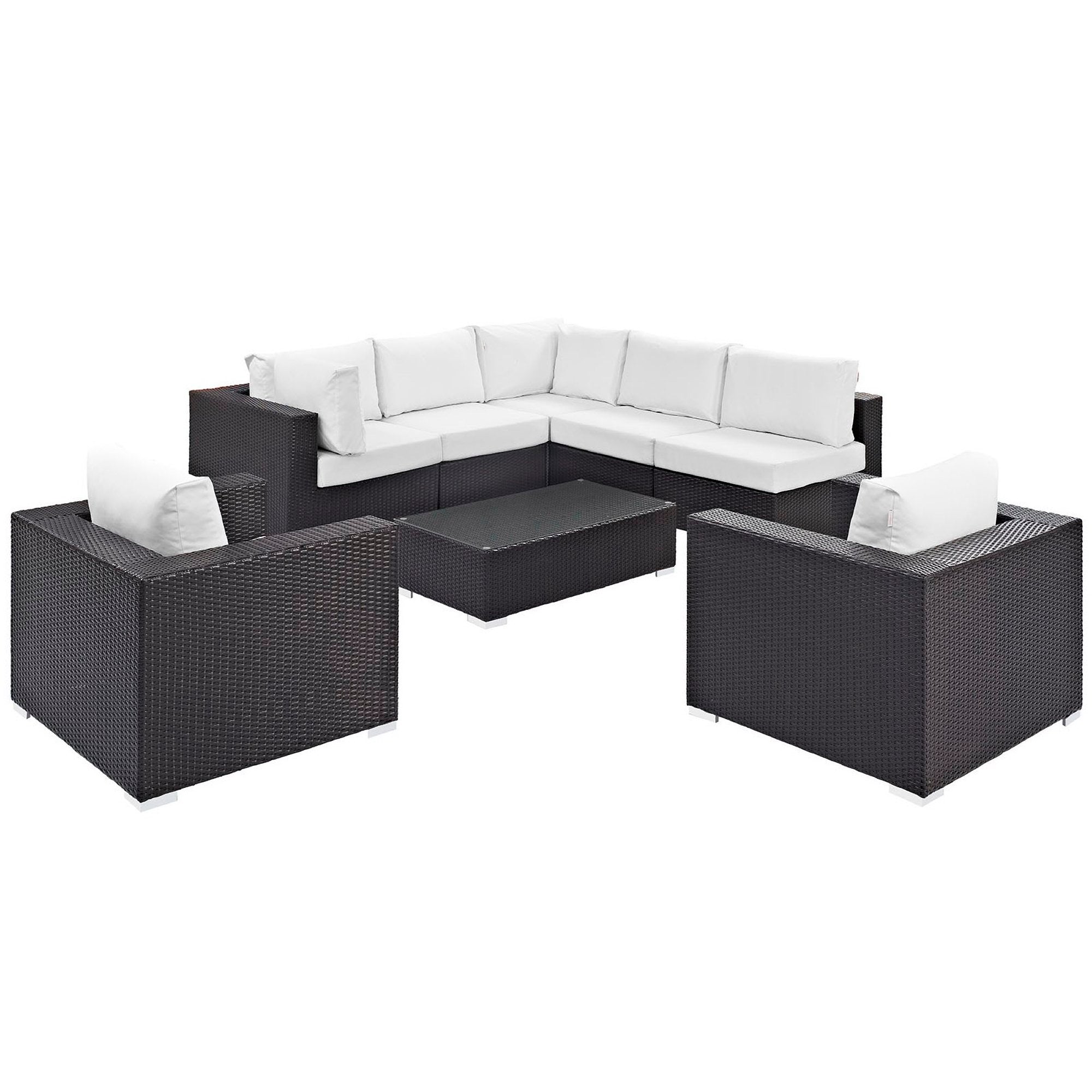 Modway Convene 8 Piece Outdoor Patio Sectional Set