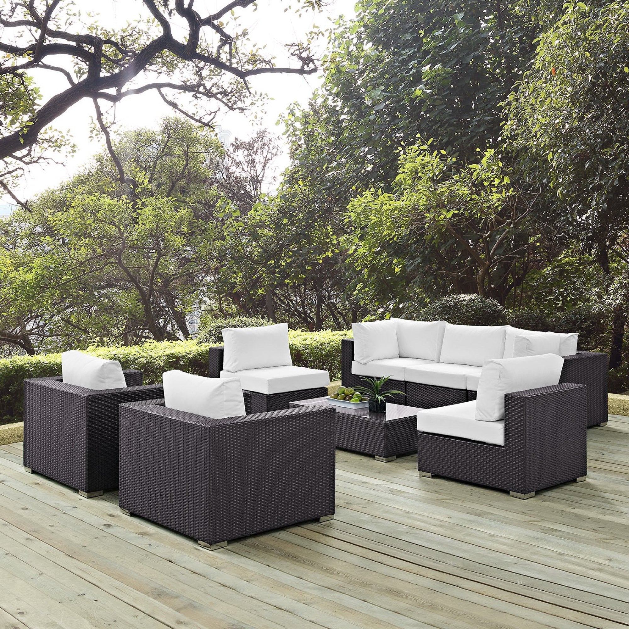 Modway Convene 8 Piece Outdoor Patio Sectional Set