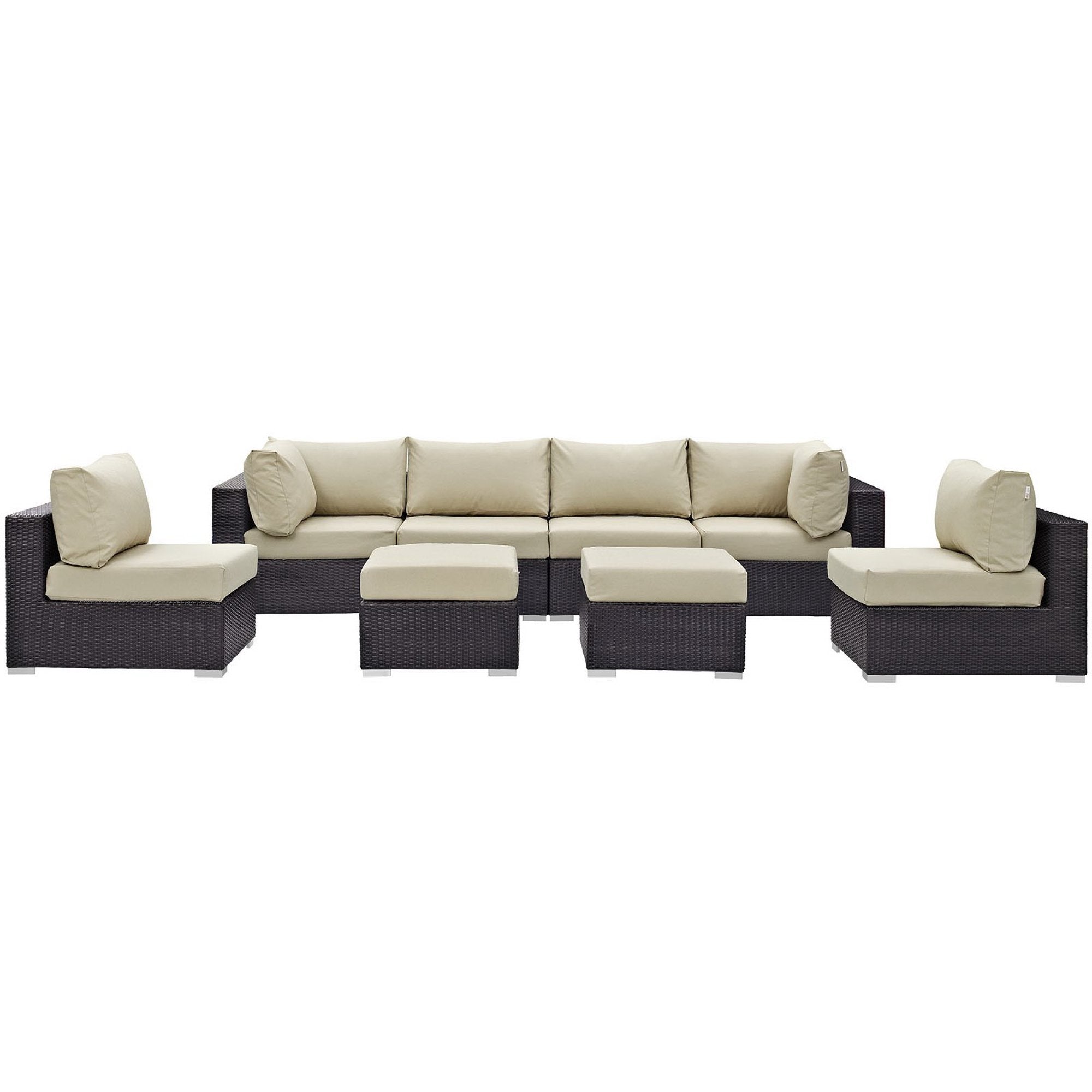 Modway Convene 8 Piece Outdoor Patio Sectional Set