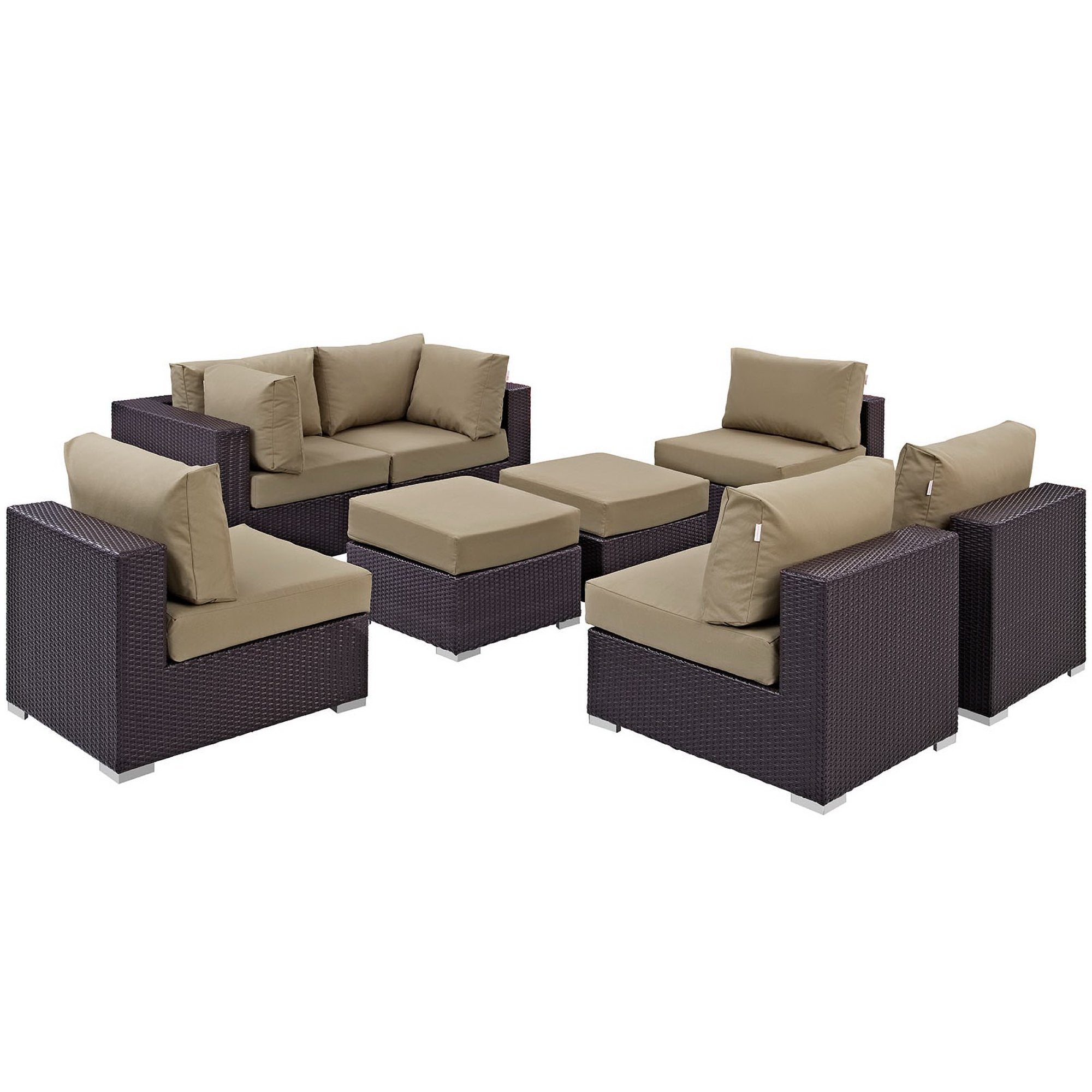 Modway Convene 8 Piece Outdoor Patio Sectional Set