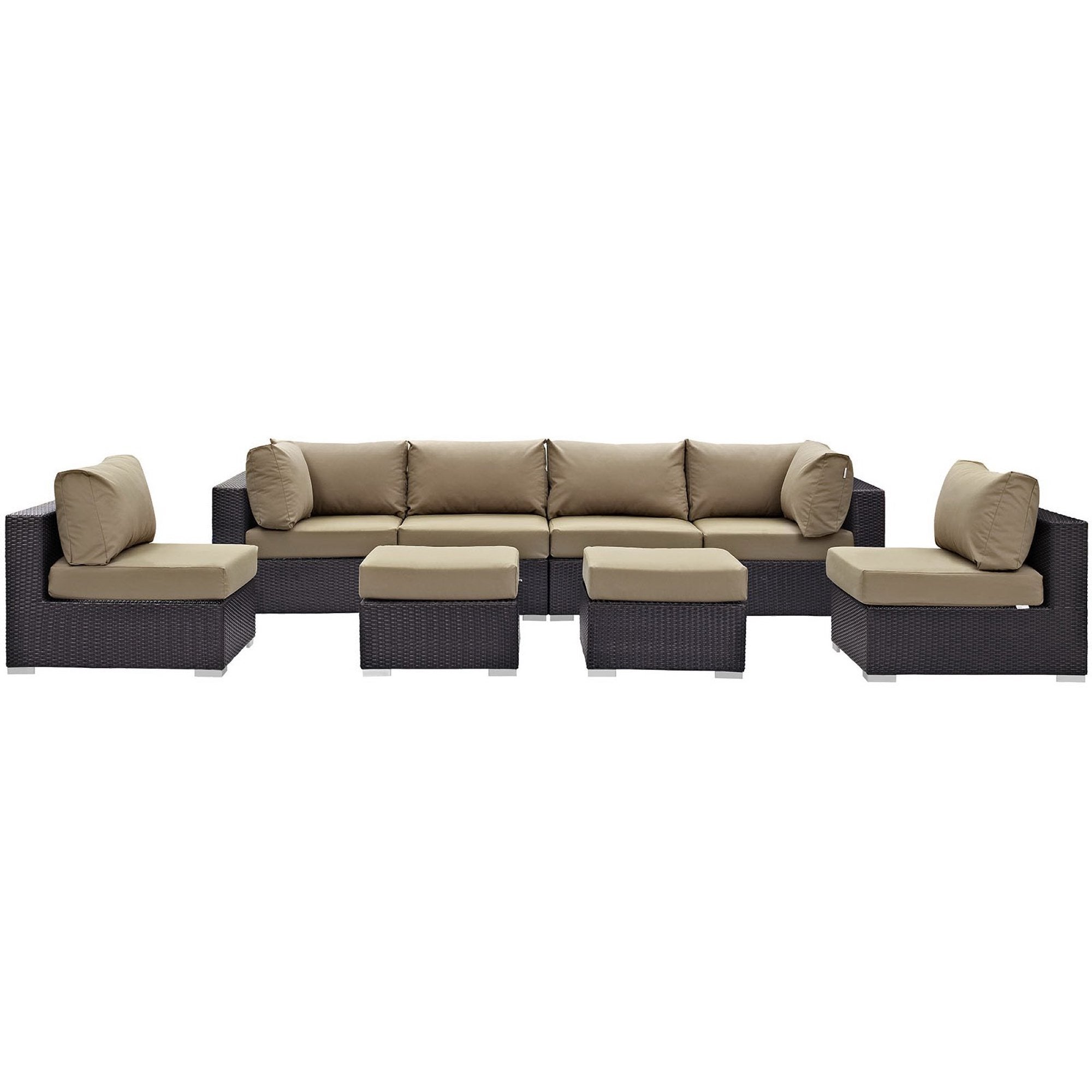 Modway Convene 8 Piece Outdoor Patio Sectional Set