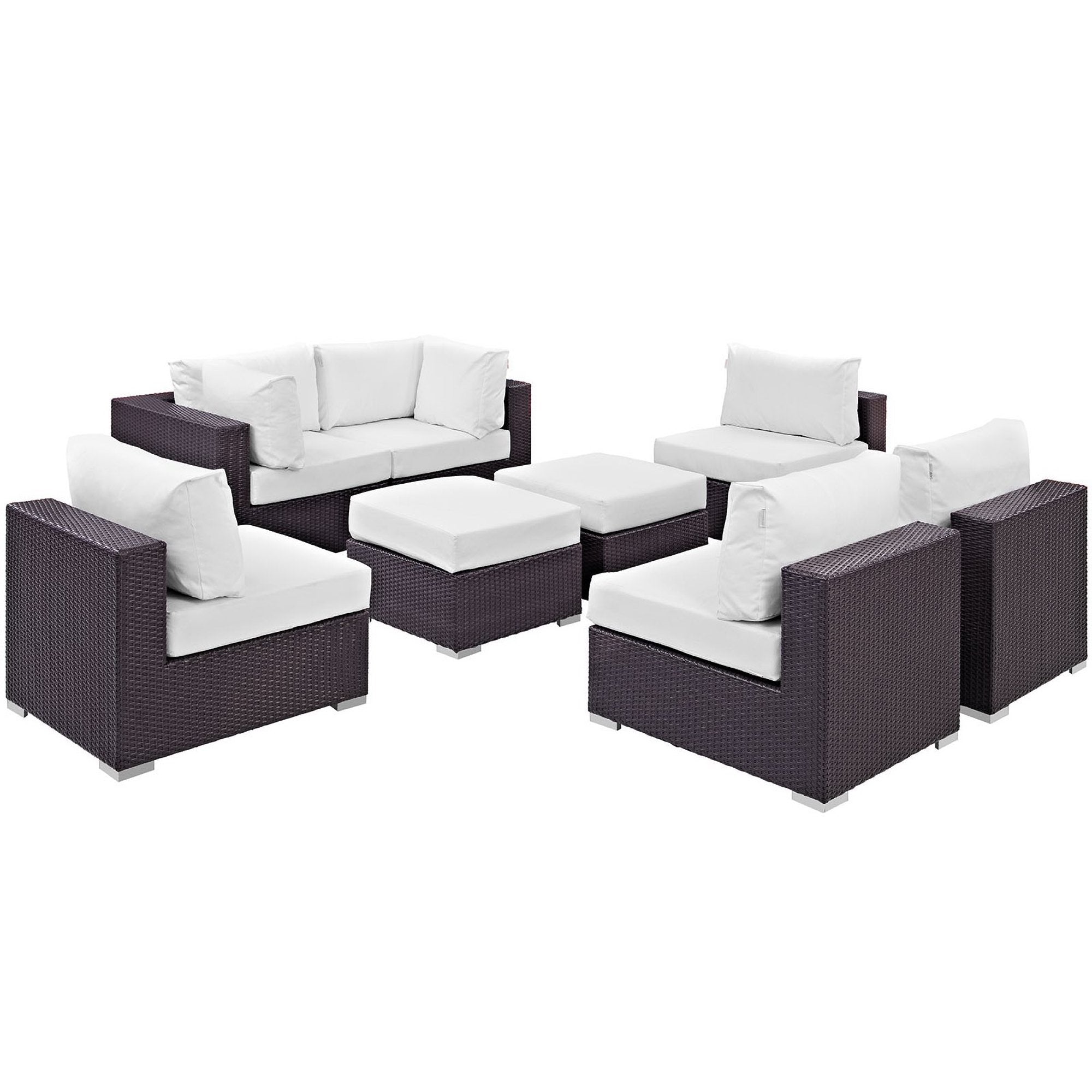 Modway Convene 8 Piece Outdoor Patio Sectional Set