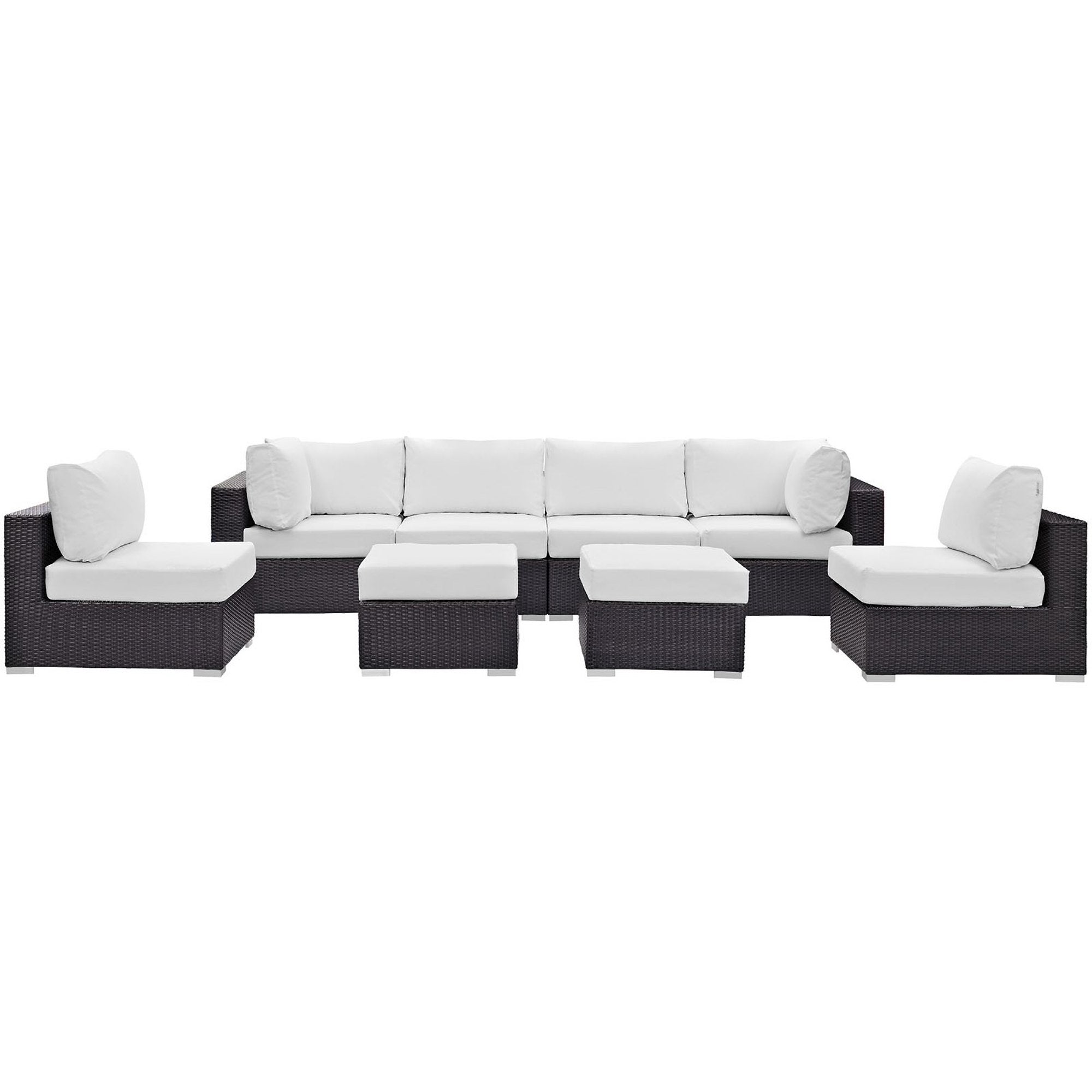Modway Convene 8 Piece Outdoor Patio Sectional Set