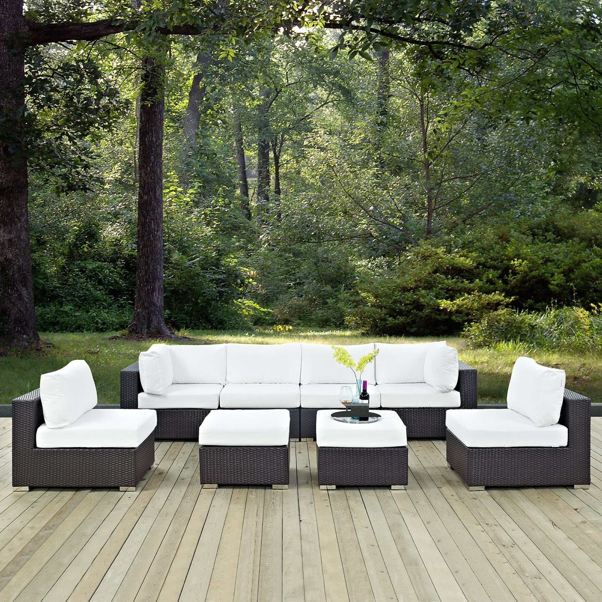 Modway Convene 8 Piece Outdoor Patio Sectional Set