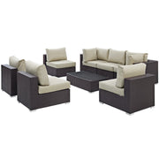 Modway Convene 8 Piece Outdoor Patio Sectional Set