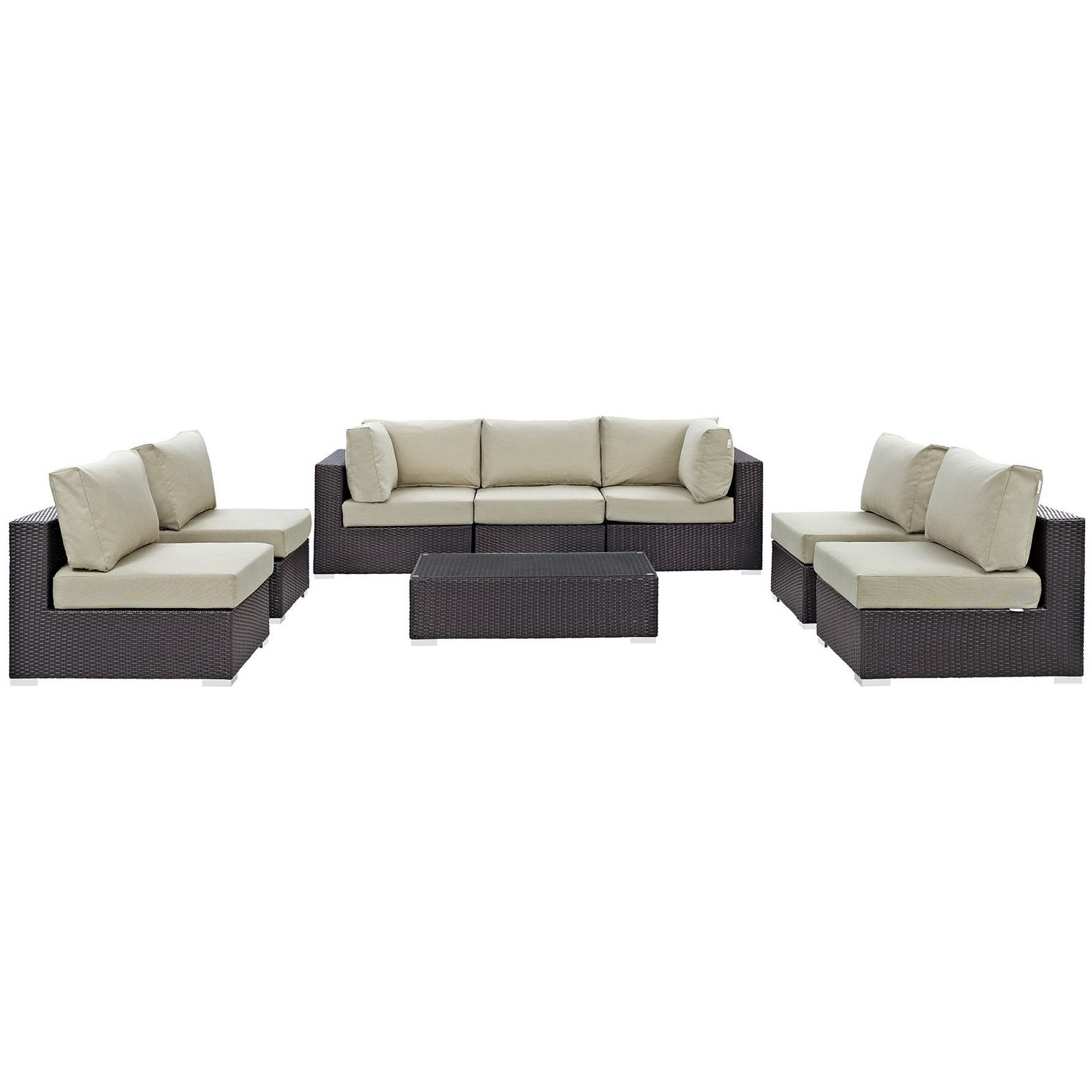 Modway Convene 8 Piece Outdoor Patio Sectional Set