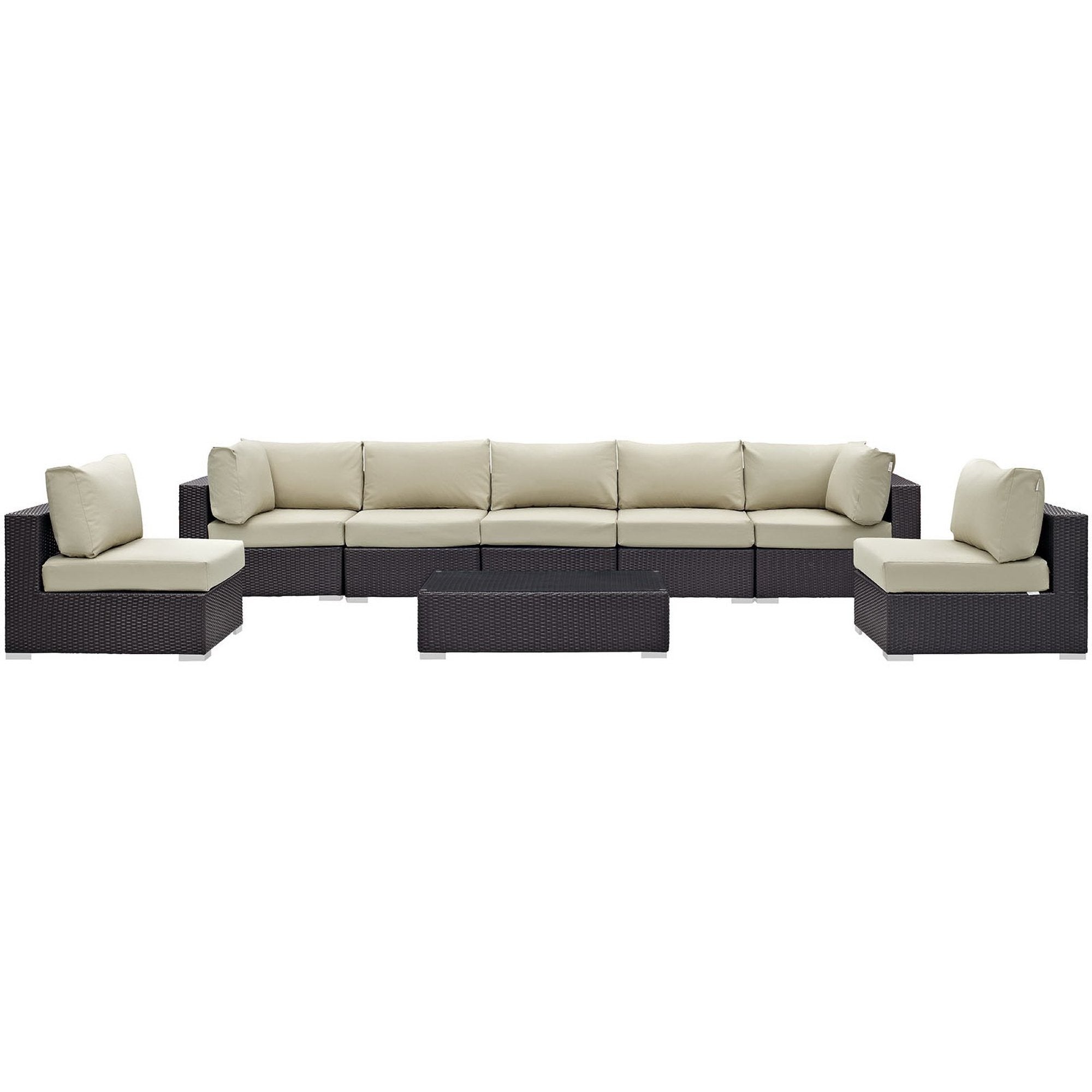Modway Convene 8 Piece Outdoor Patio Sectional Set