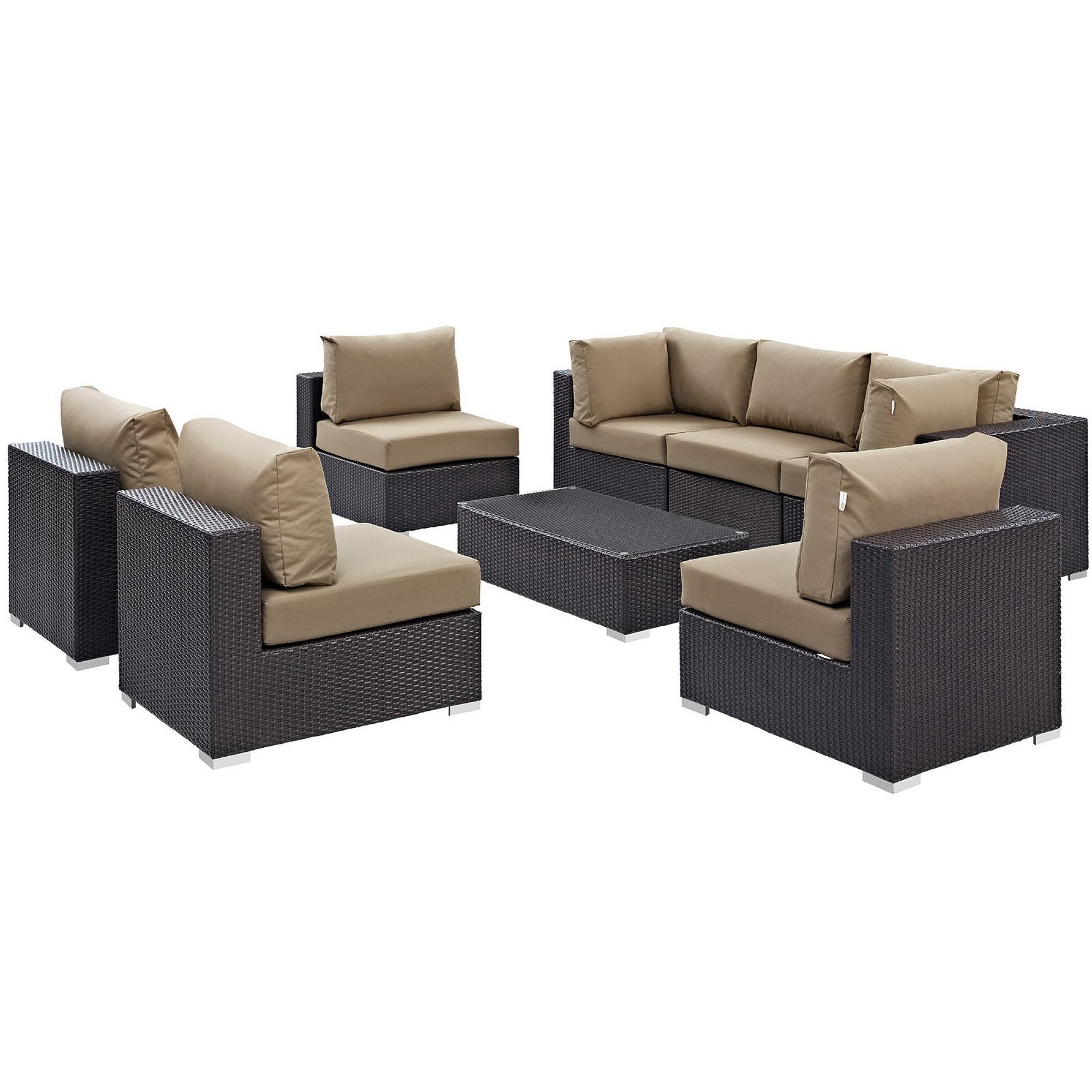Modway Convene 8 Piece Outdoor Patio Sectional Set