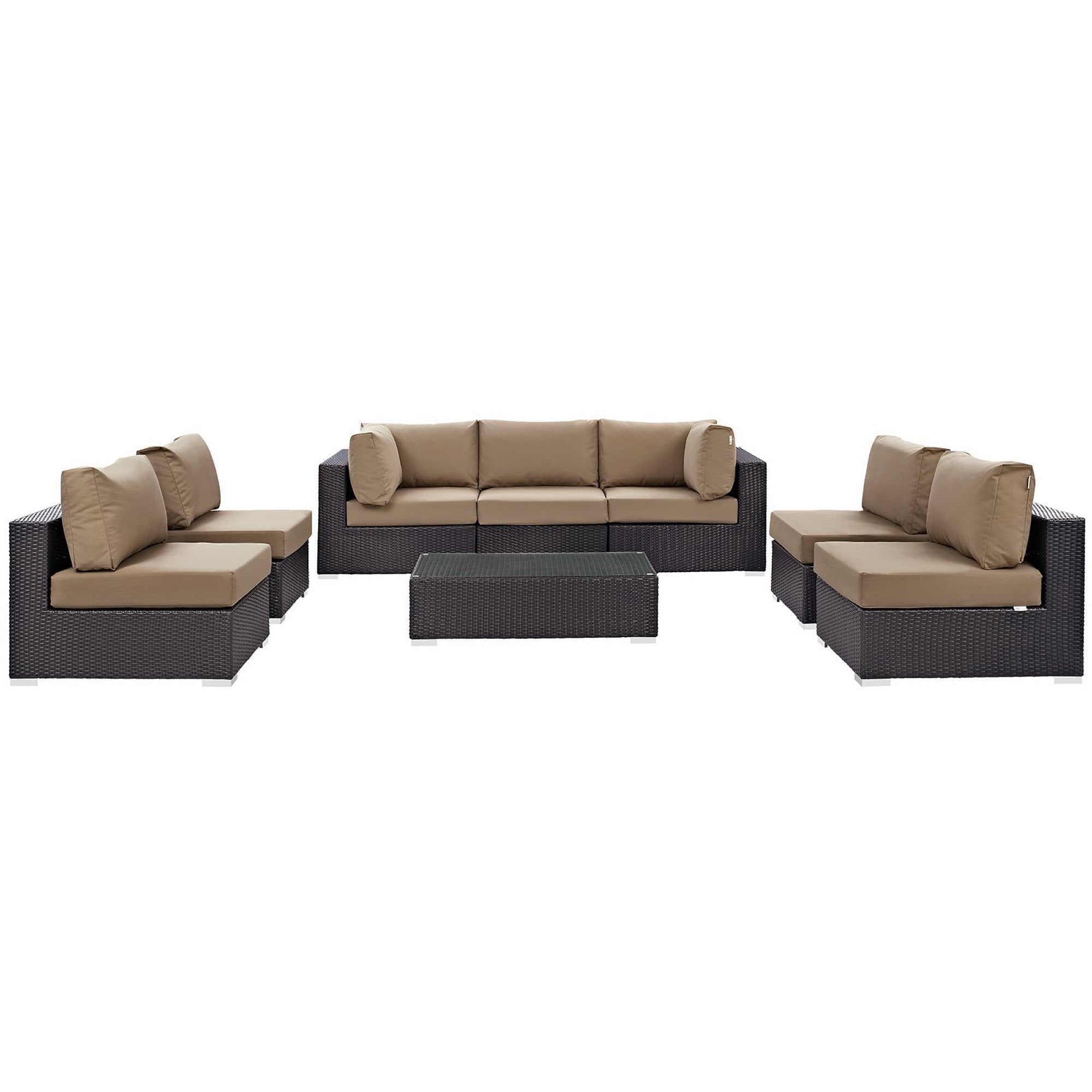 Modway Convene 8 Piece Outdoor Patio Sectional Set