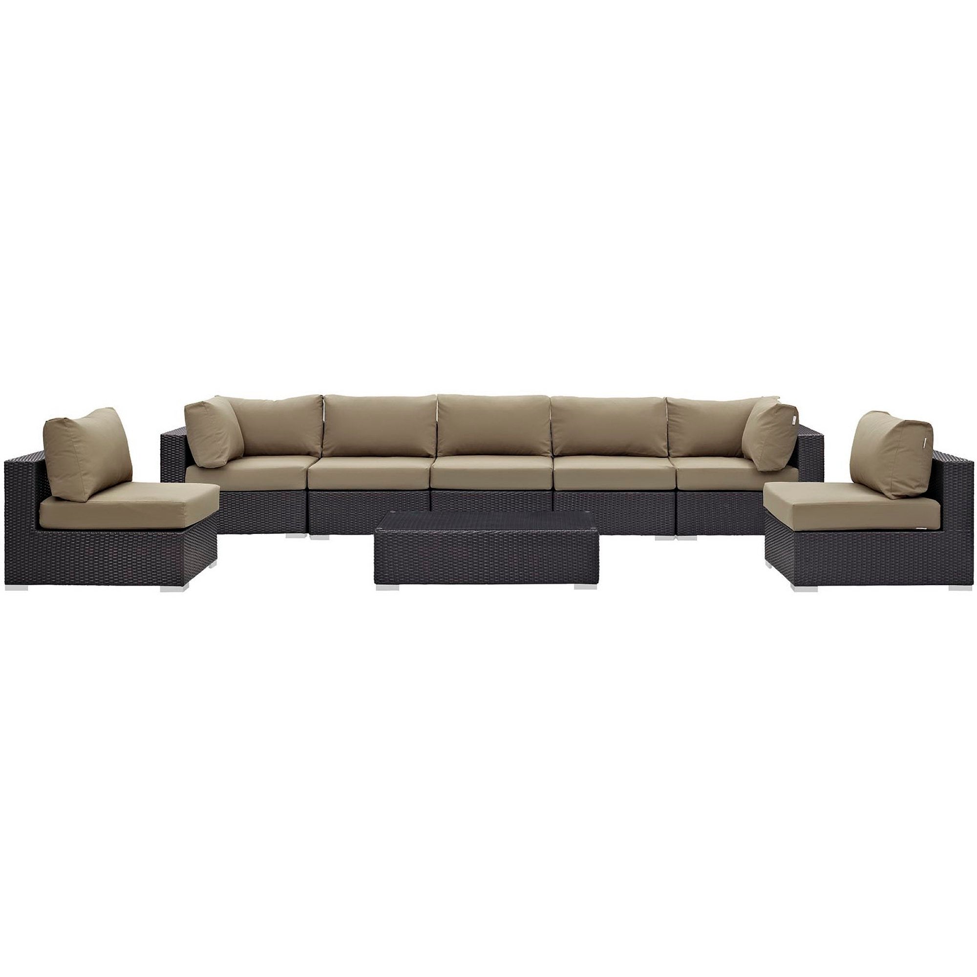 Modway Convene 8 Piece Outdoor Patio Sectional Set