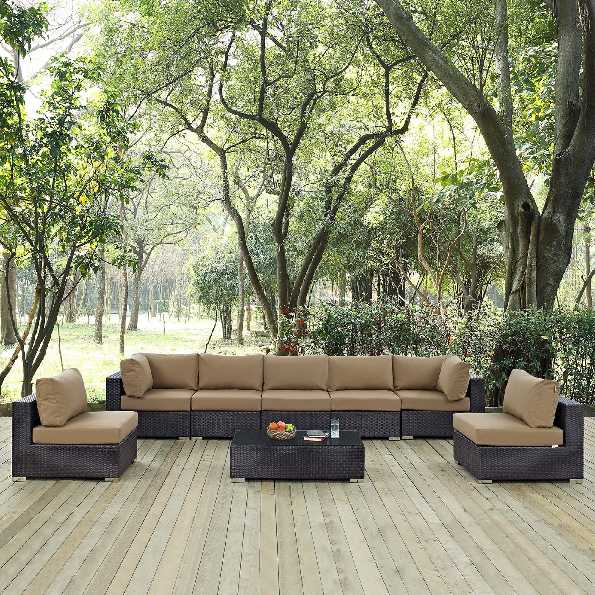 Modway Convene 8 Piece Outdoor Patio Sectional Set