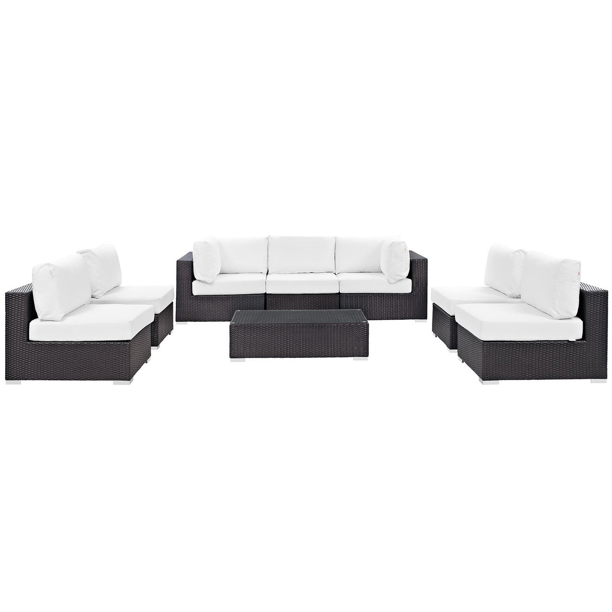 Modway Convene 8 Piece Outdoor Patio Sectional Set