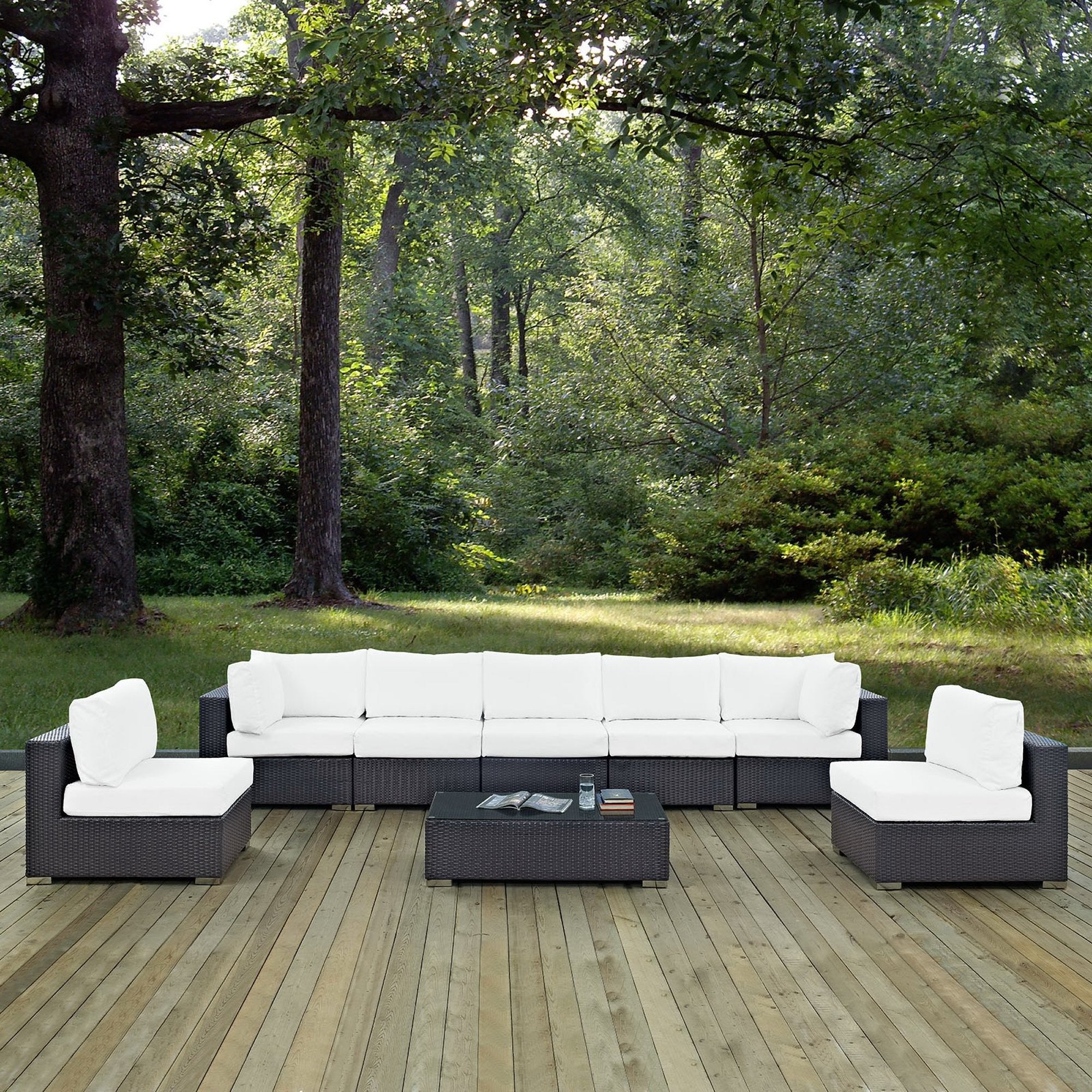 Modway Convene 8 Piece Outdoor Patio Sectional Set